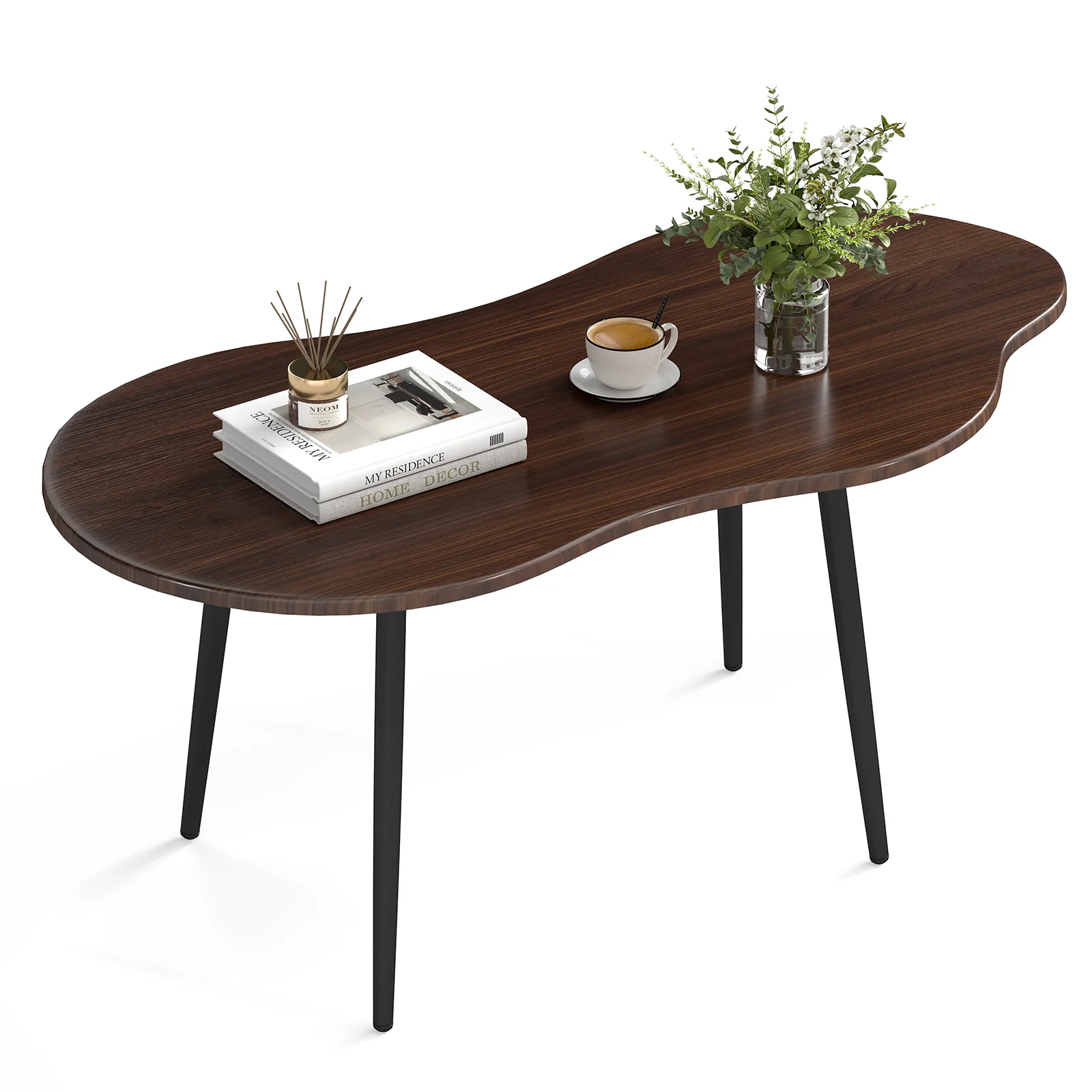 Cloud Shape Coffee Table, 39.5", Walnut