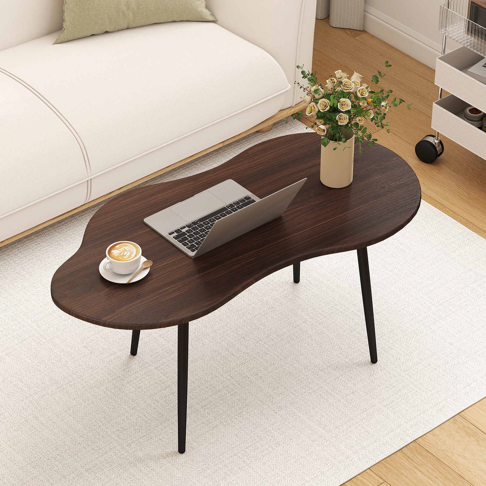 Cloud Shape Coffee Table, 39.5", Walnut - Image 6