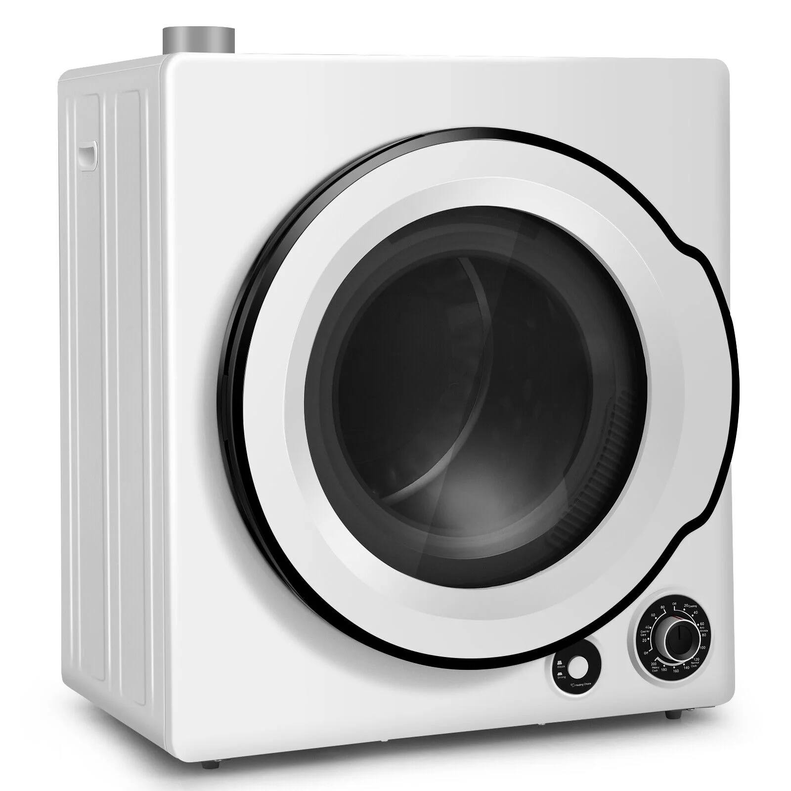 Compact Electric Tumble Laundry Dryer, Stainless Steel Tub, White
