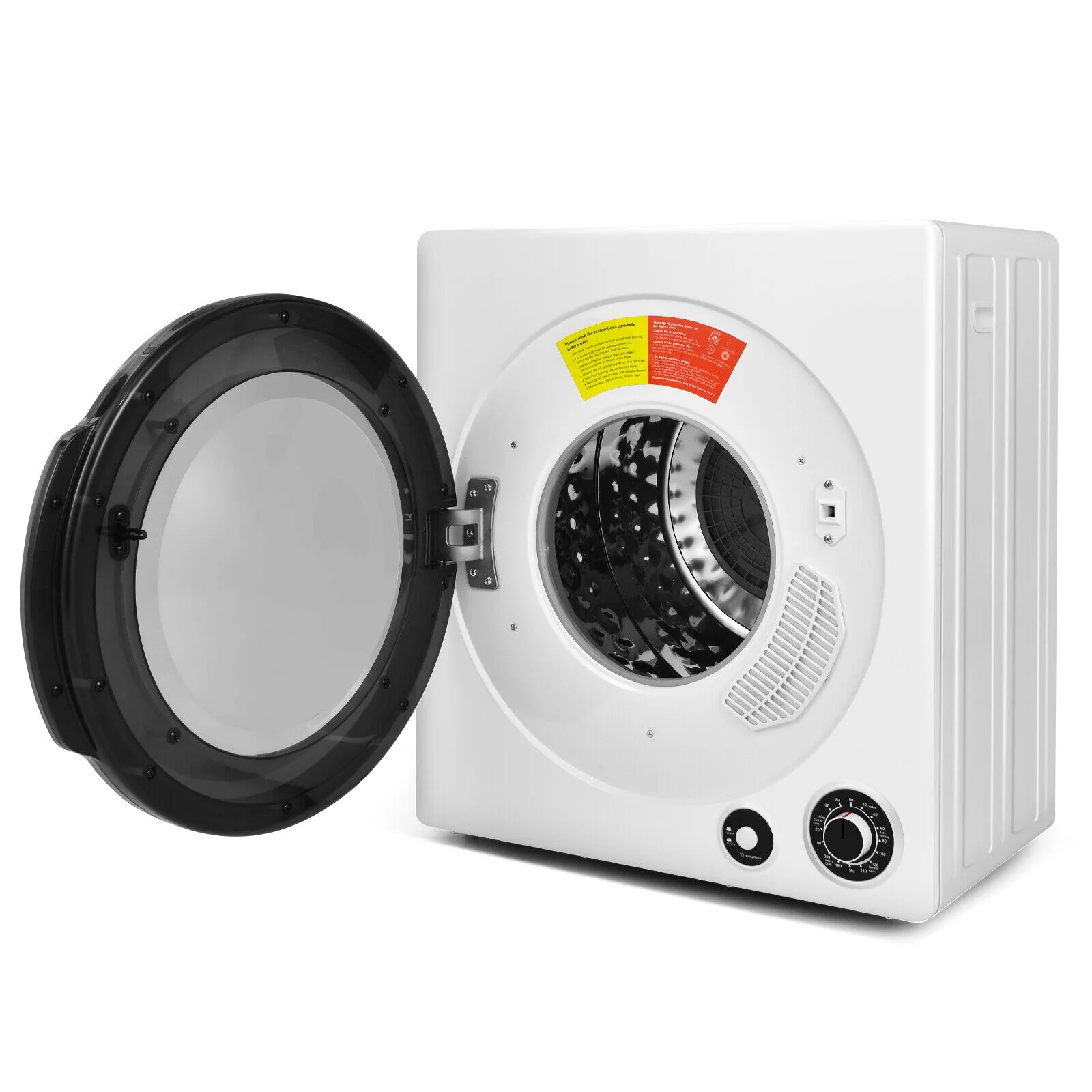 Compact Electric Tumble Laundry Dryer, Stainless Steel Tub, White - Image 5