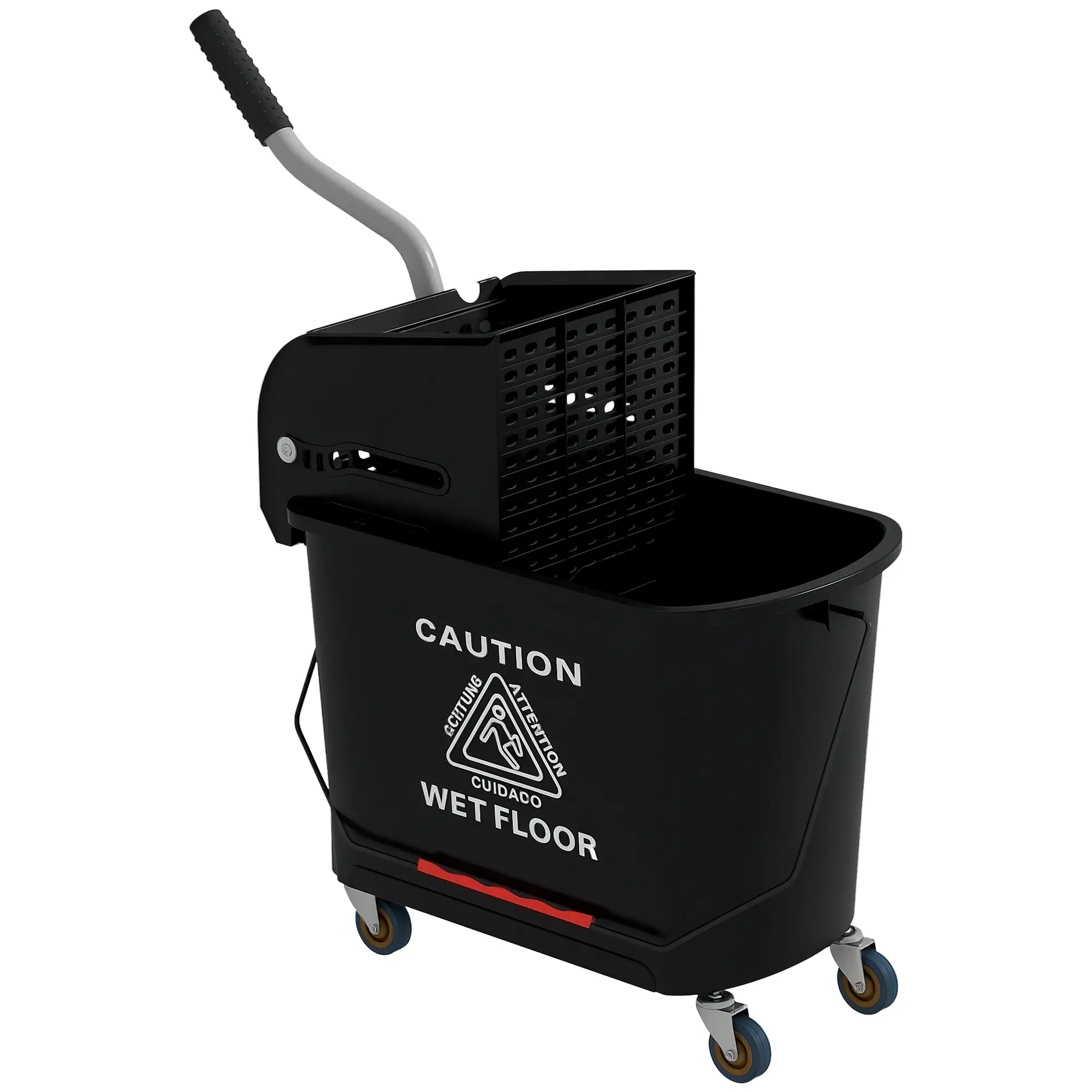 Compact Mop Bucket with Wringer, 5 Gallon, Black - Image 11