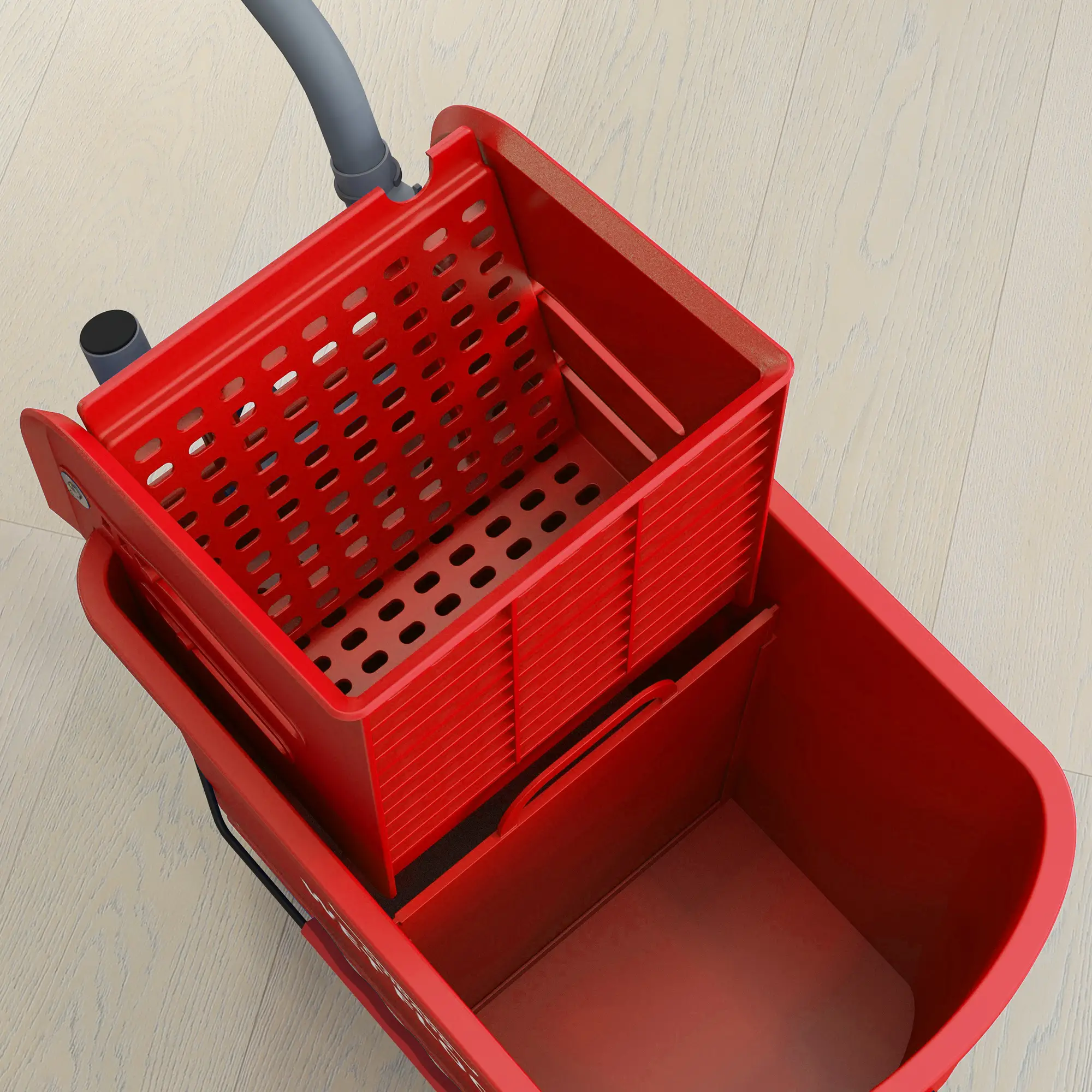 Compact Mop Bucket with Wringer, 5 Gallon, Red - Image 10