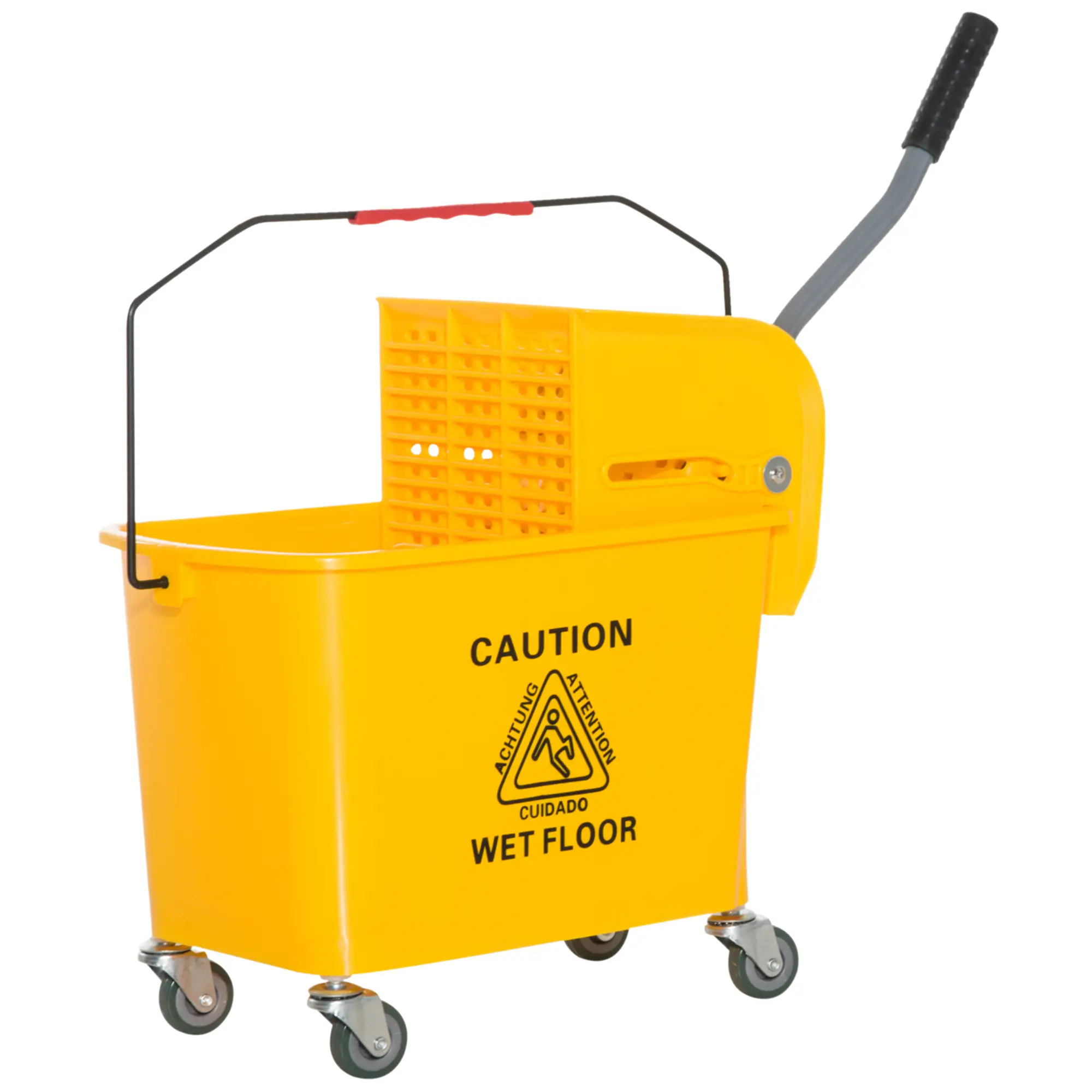 Compact Mop Bucket with Wringer, 5 Gallon, Yellow - Image 10