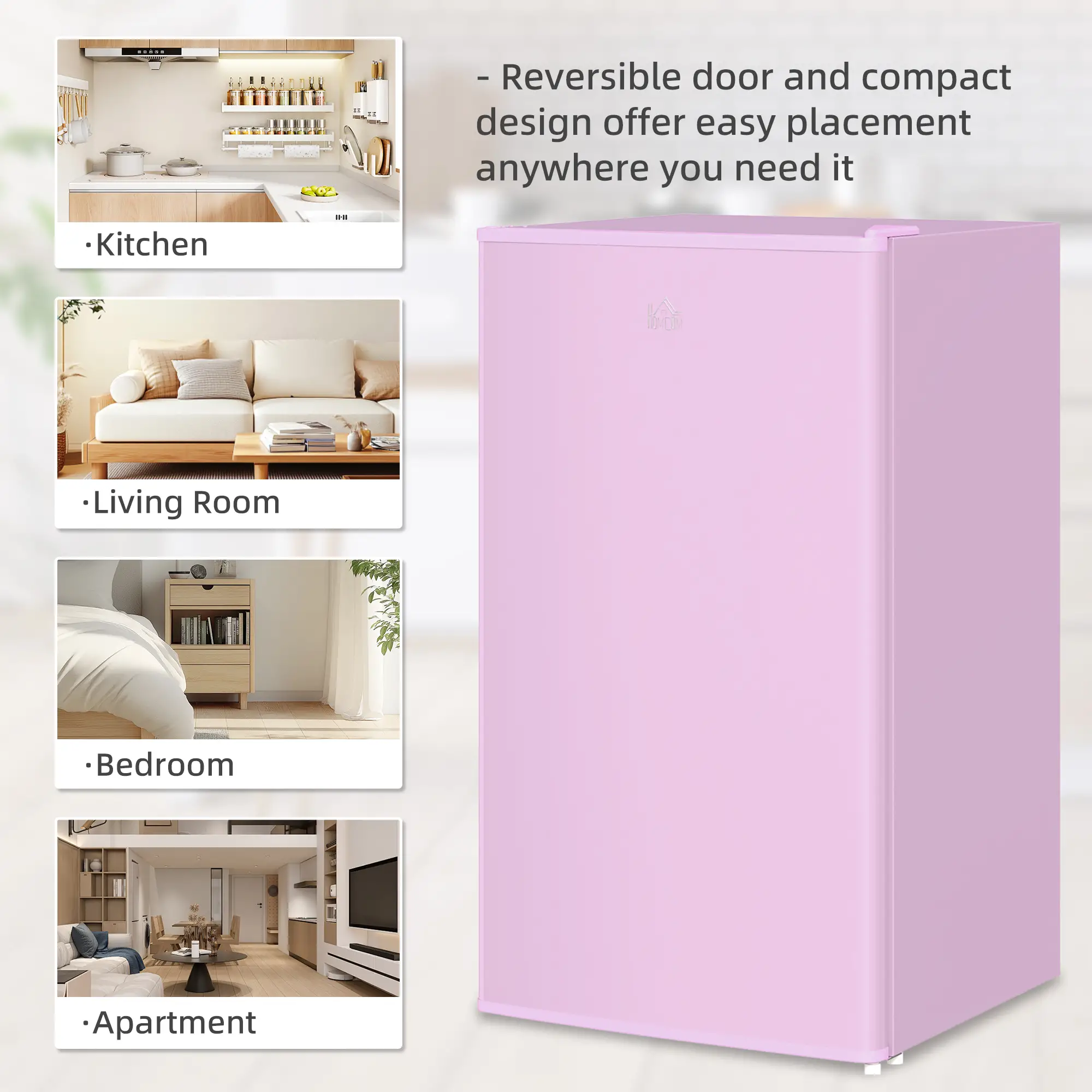 Compact Refrigerator, Mini Fridge with Freezer, Adjustable Shelf, Pink - Image 10