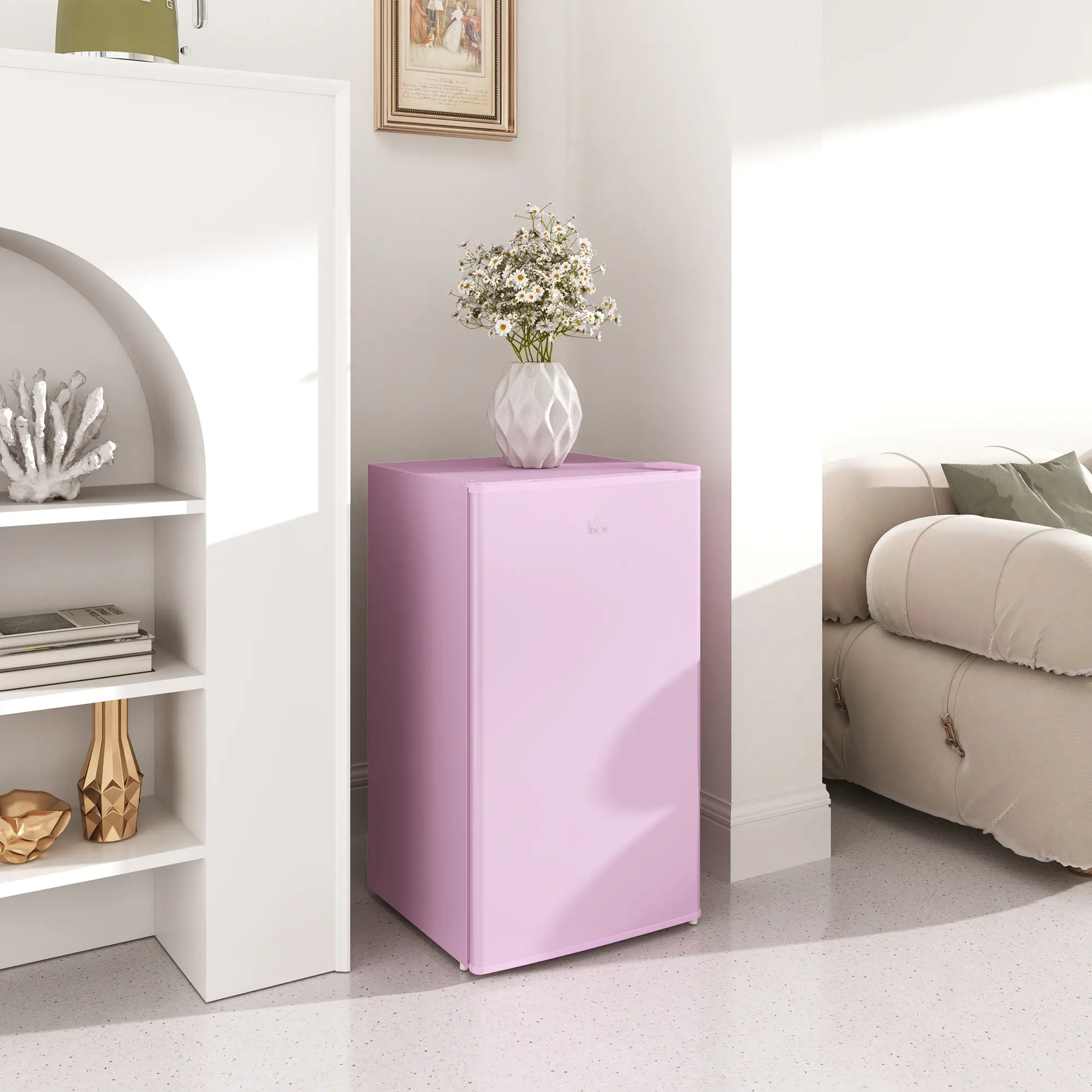 Compact Refrigerator, Mini Fridge with Freezer, Adjustable Shelf, Pink - Image 8