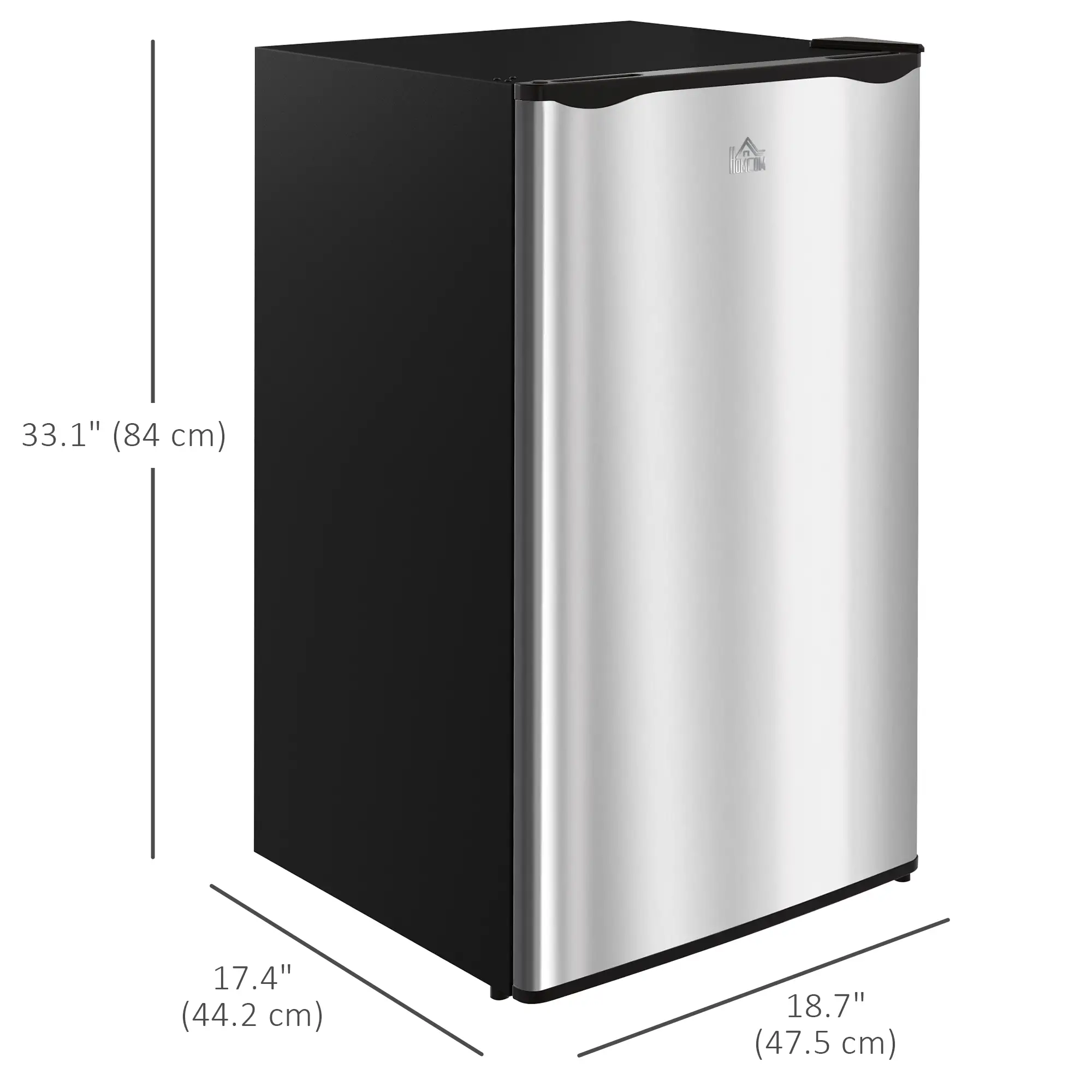 Compact Refrigerator, Mini Fridge with Freezer, Adjustable Shelf, Silver - Image 3