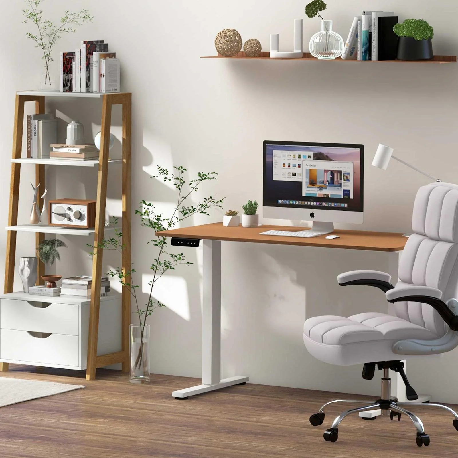 Compact Standing Desk, Executive Chair Set, Memory Heights - Image 3