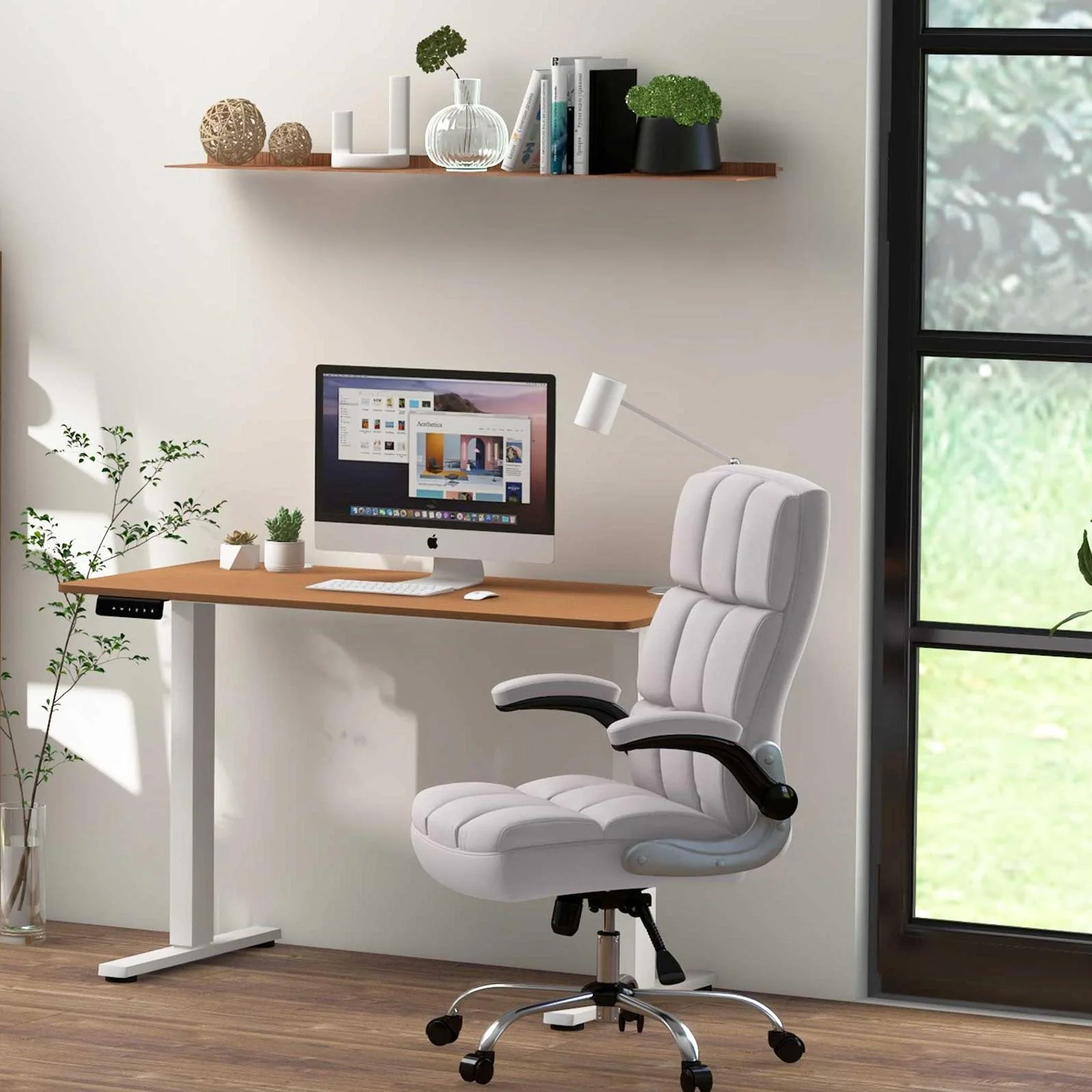 Compact Standing Desk, Executive Chair Set, Memory Heights - Image 4