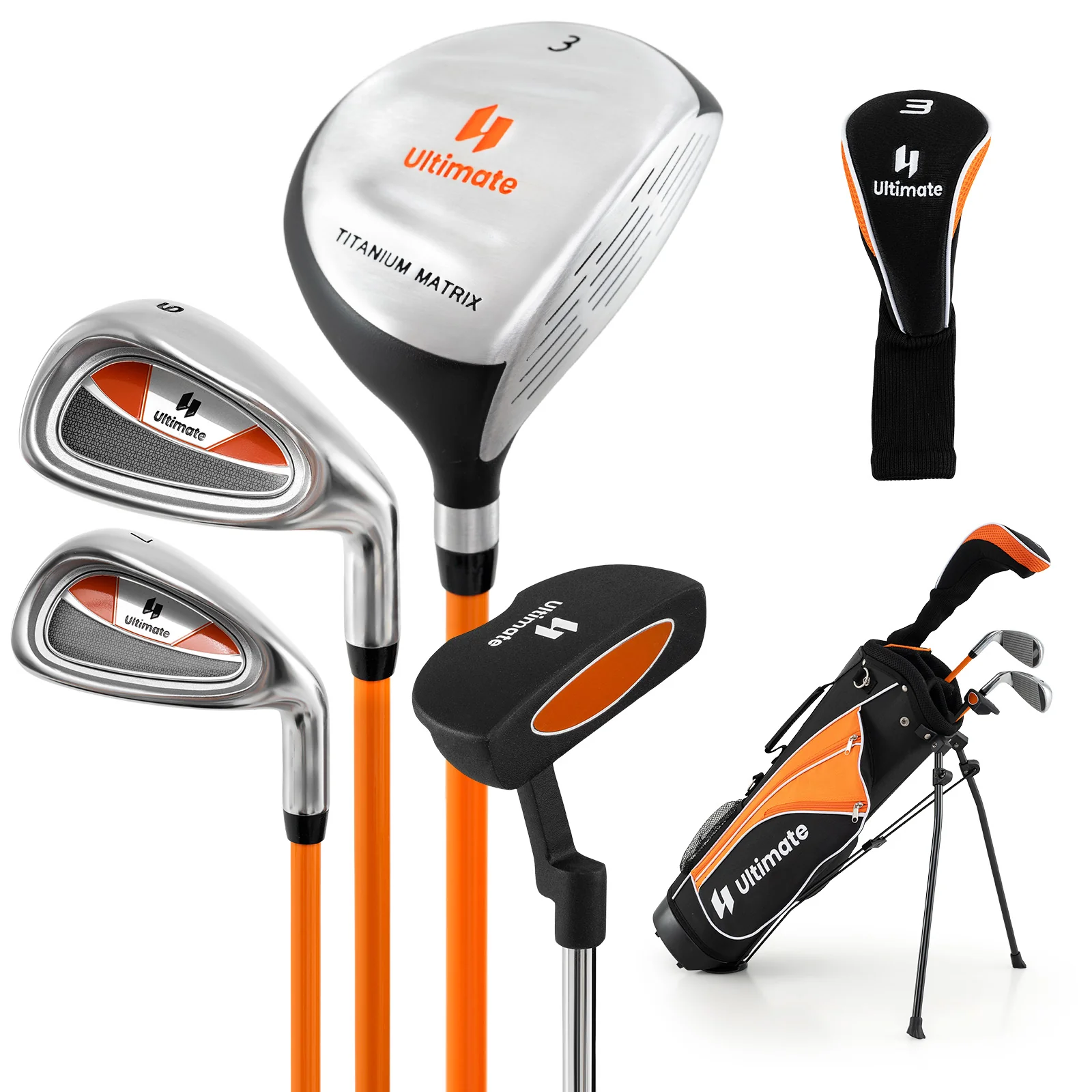 Complete Golf Club Set For Children Age 11-13, Orange - Image 4