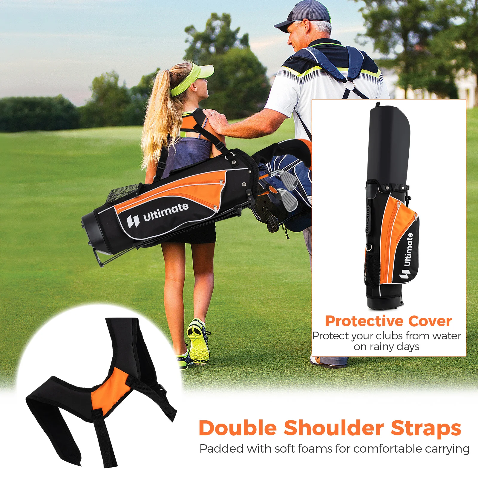 Complete Golf Club Set For Children Age 11-13, Orange - Image 8