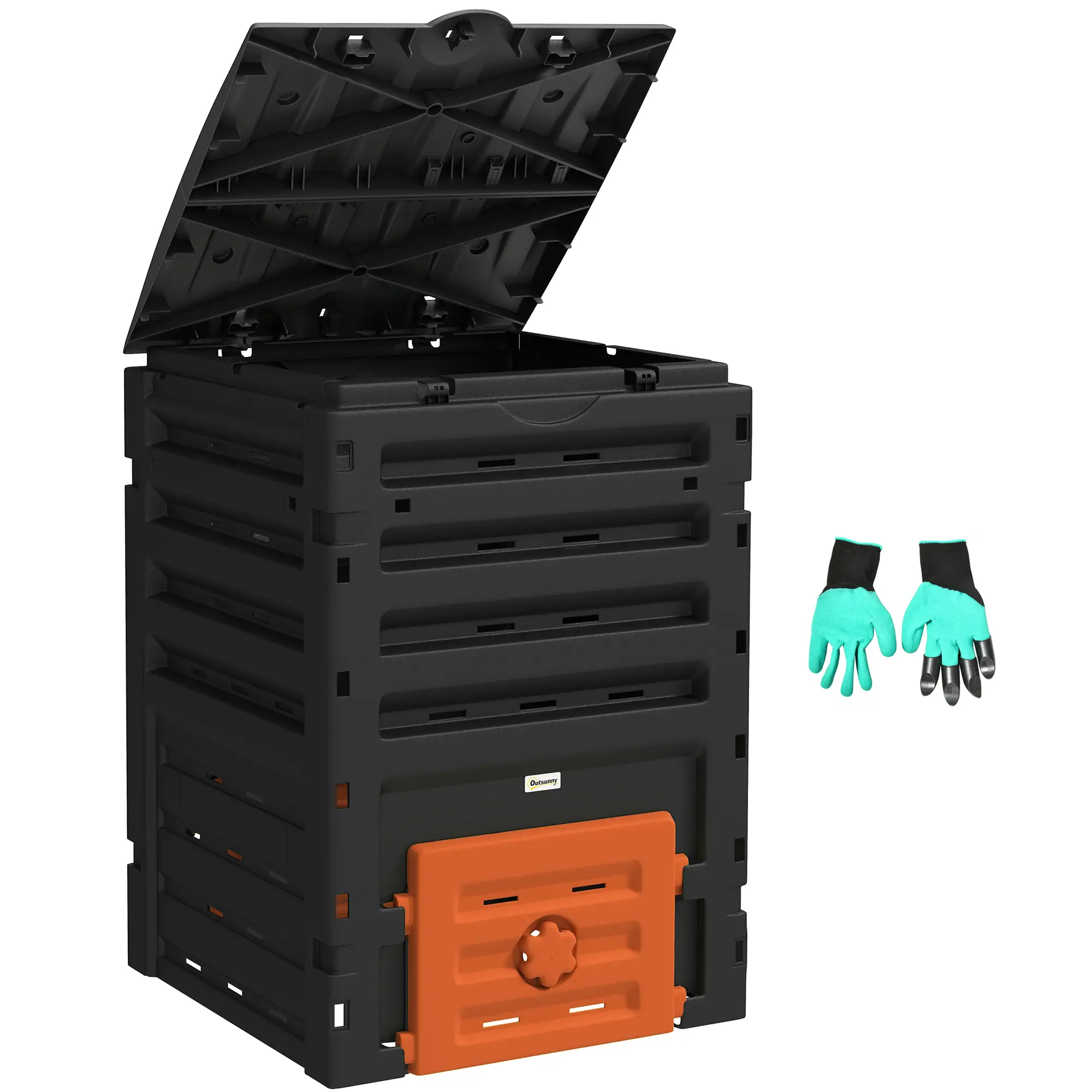 Compost Bin, Garden Composter, 120 Gallon (450L), Orange - Image 11