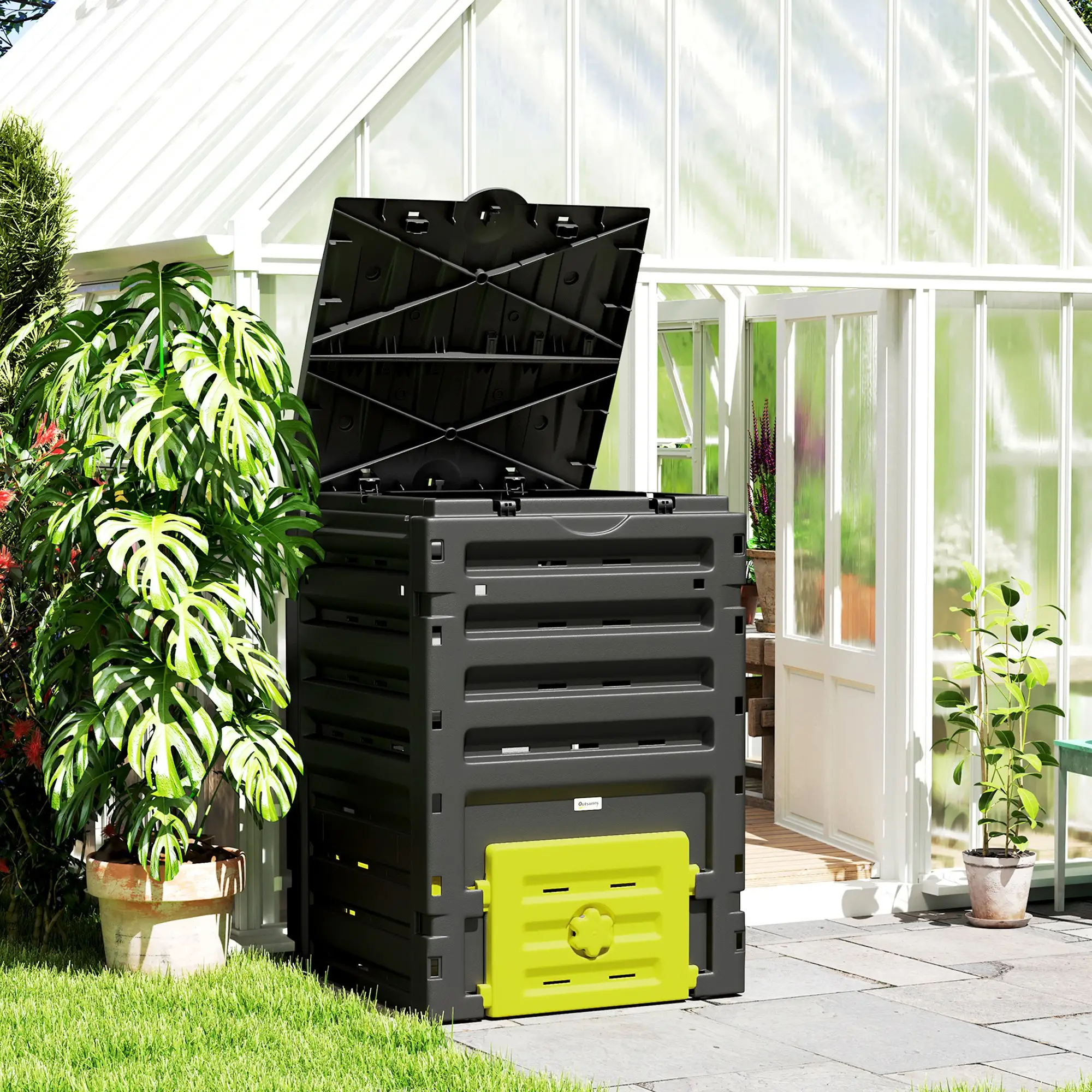 Compost Bin, Garden Composter, 120 Gallon (450L), Yellow - Image 2