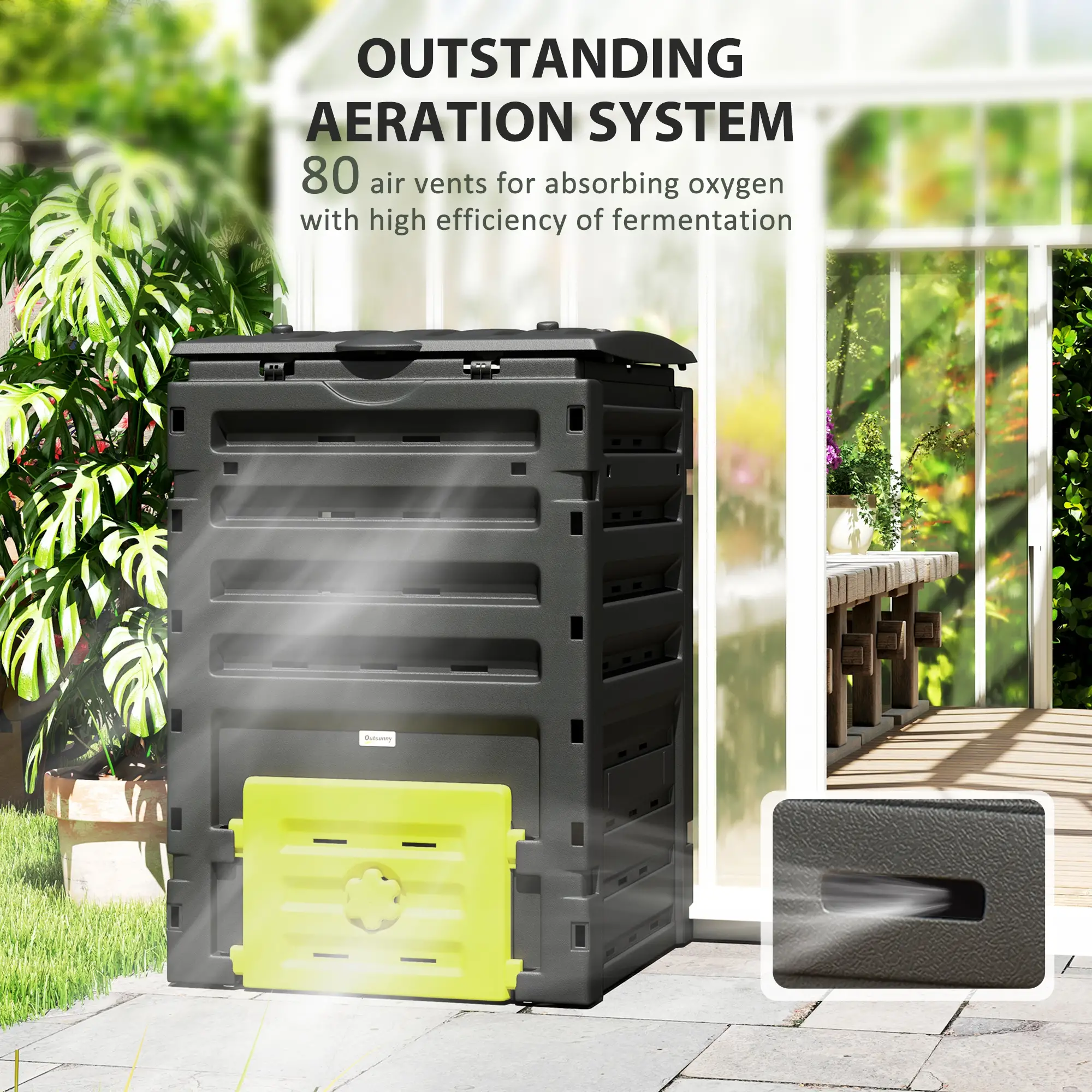 Compost Bin, Garden Composter, 120 Gallon (450L), Yellow - Image 5