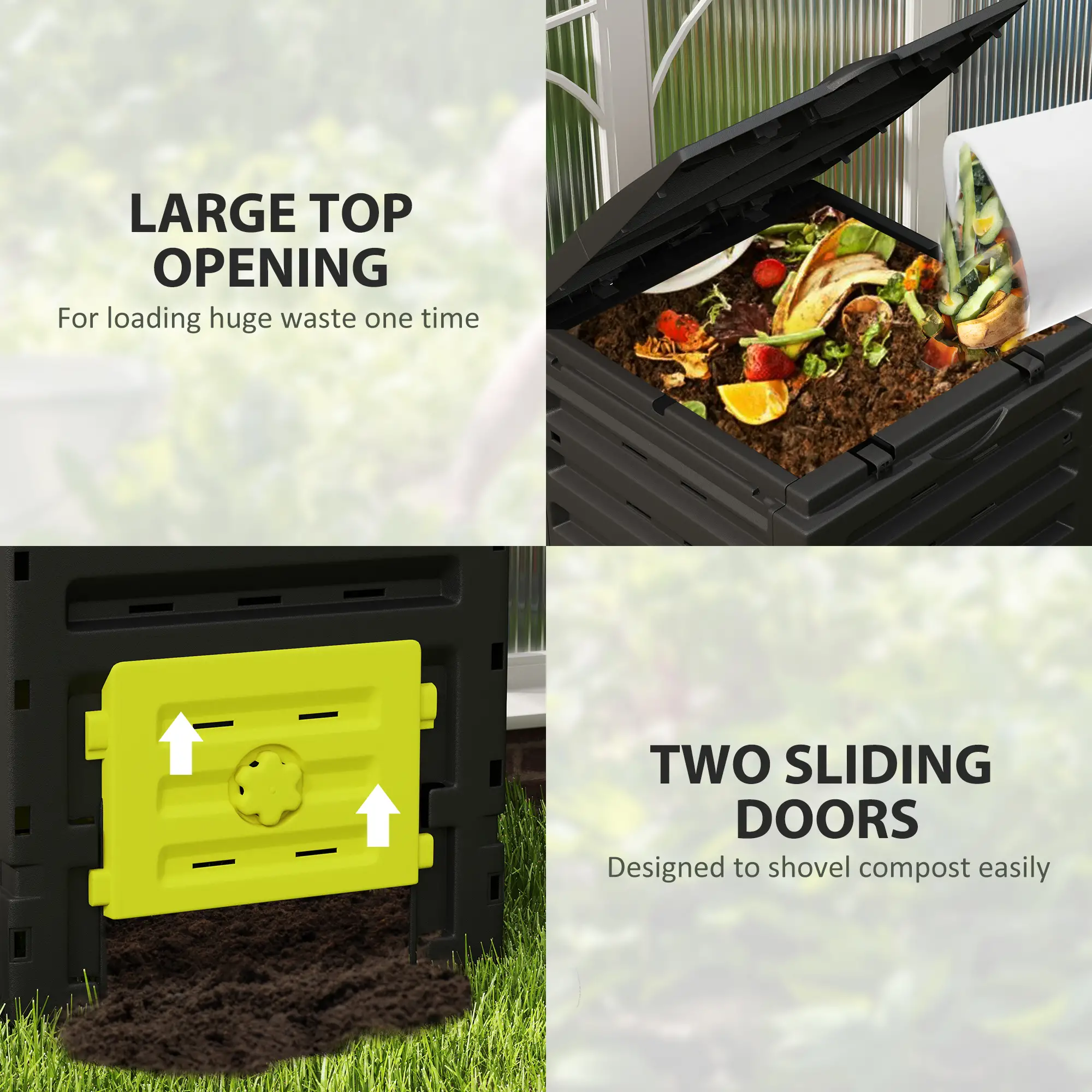 Compost Bin, Garden Composter, 120 Gallon (450L), Yellow - Image 6