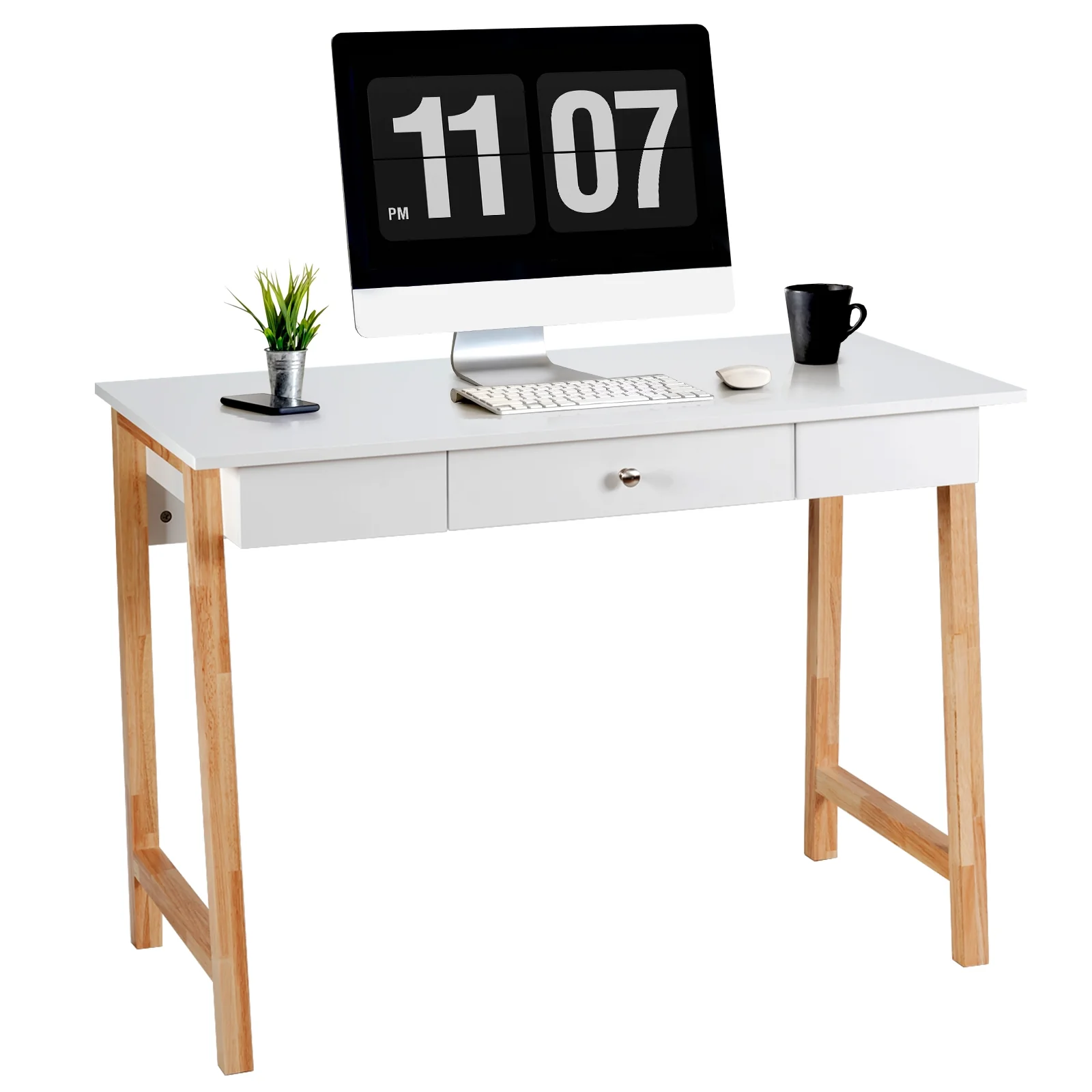 Computer Desk, Laptop PC Writing Table, Natural - Image 5