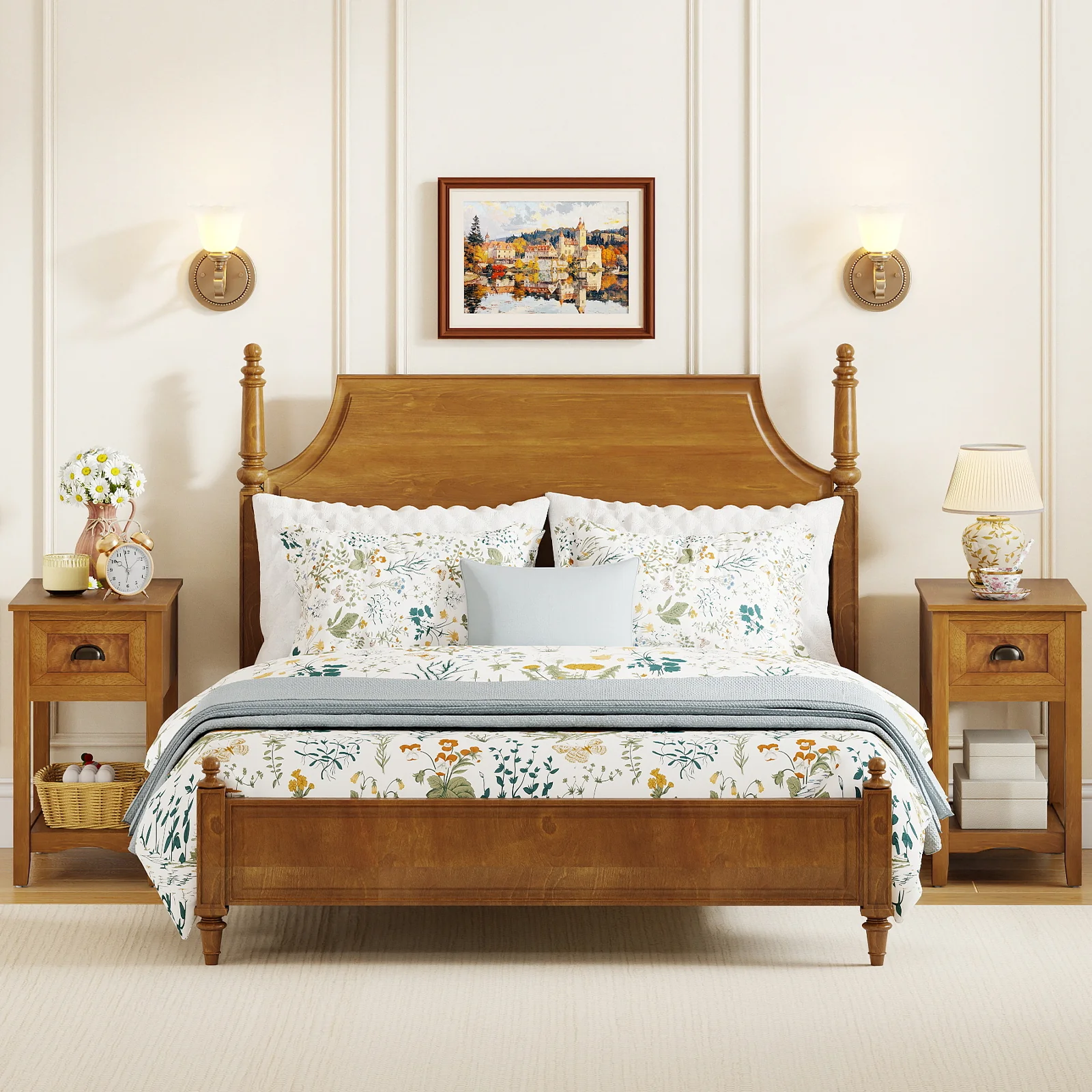 Contemporary Side End Table Set, 2 Drawers, Yellow - Image 3