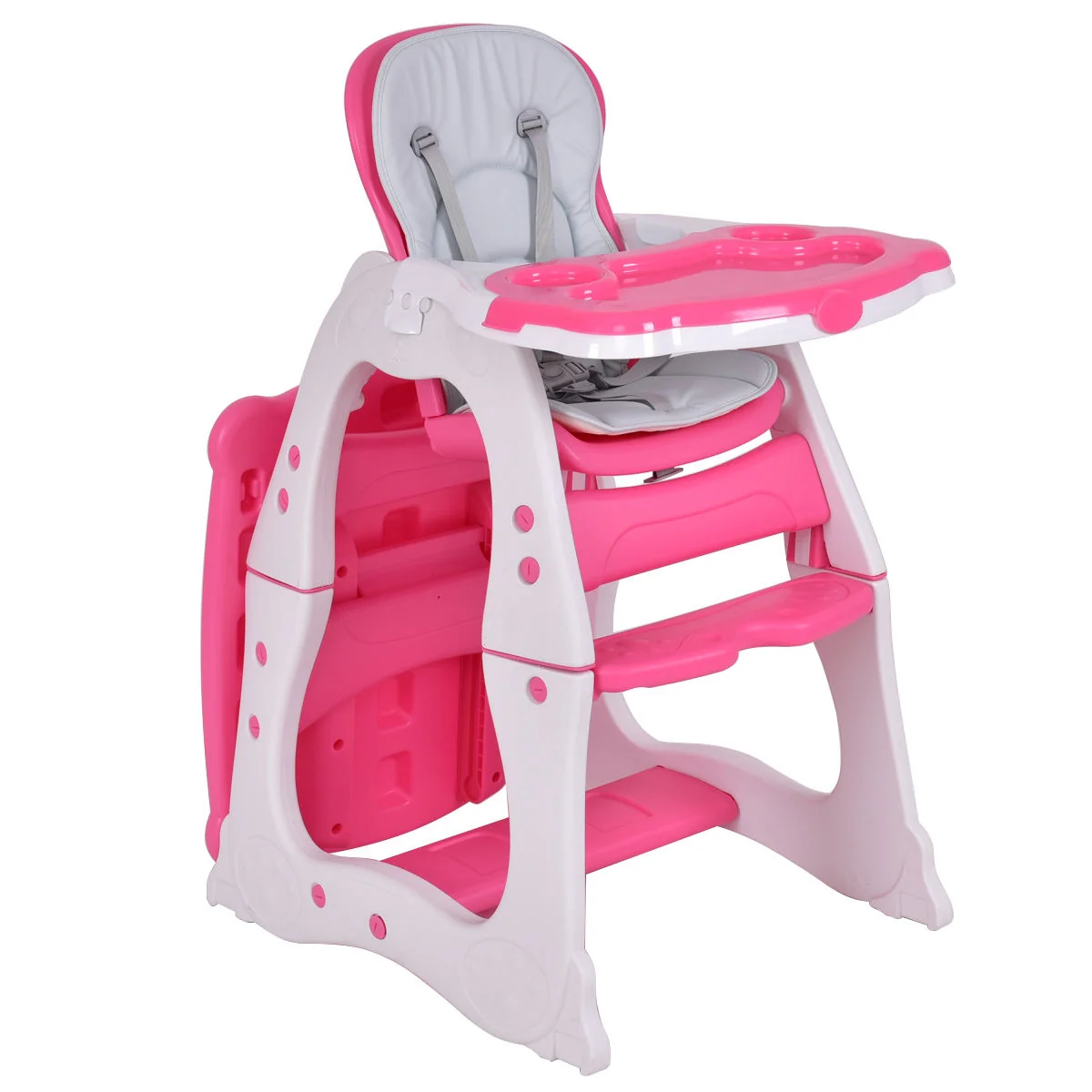 Convertible Play Table Baby High Chair, Pink - Image 4