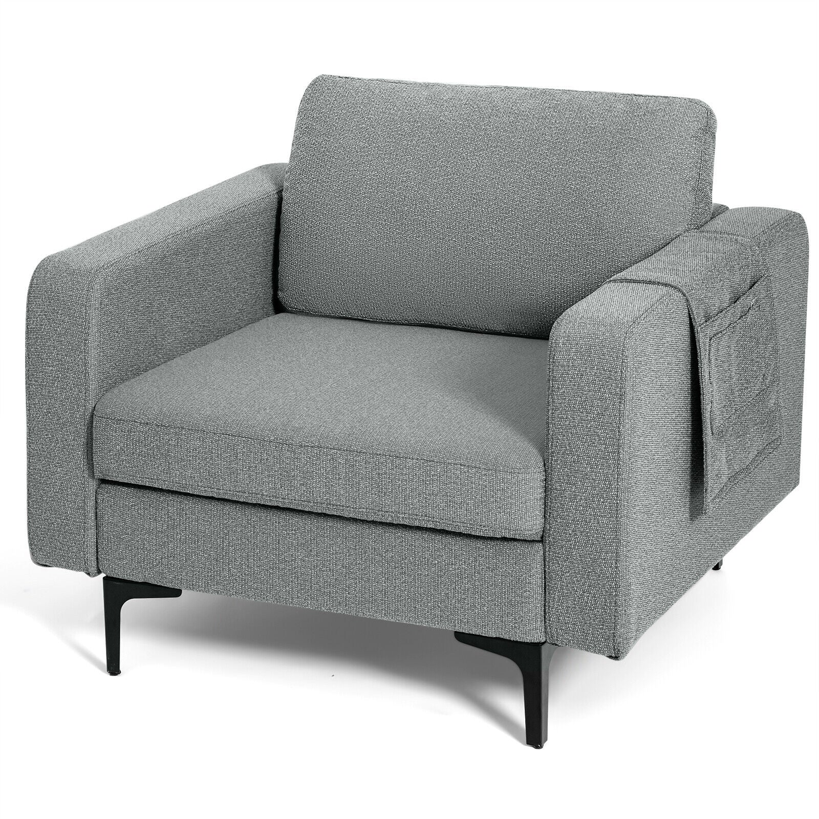 Convertible Sectional Sofa, 1-Seat, With Reversible Ottoman, Gray - Image 10