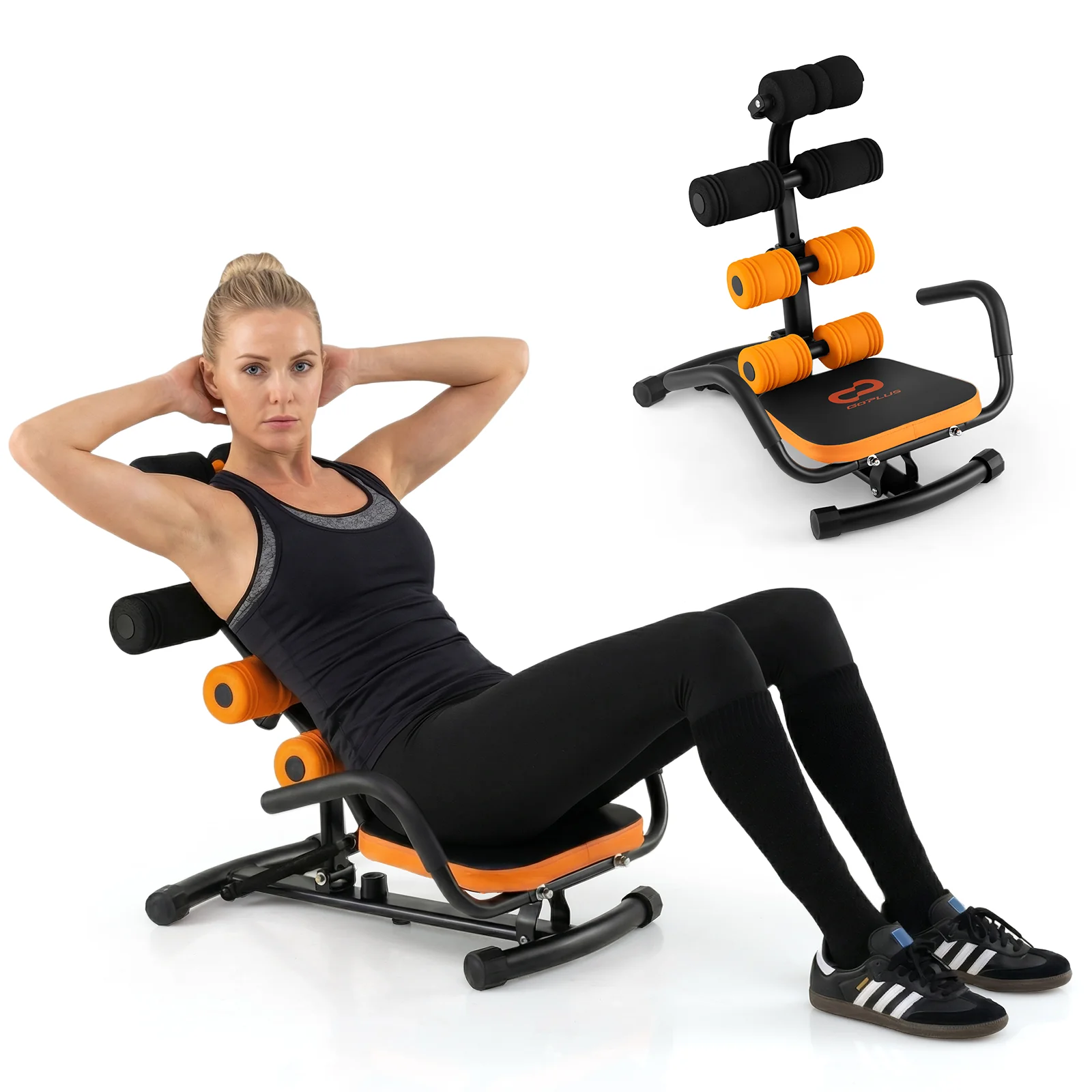 Core Fitness Abdominal Trainer Crunch Exercise Bench Machine, Black - Image 4