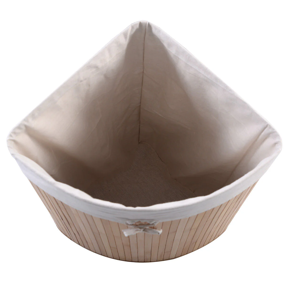 Corner Bamboo Hamper Laundry Basket, Natural - Image 6