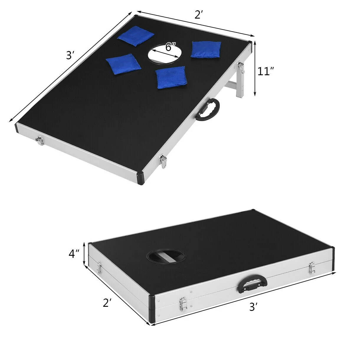 Cornhole Set, Foldable Design, Side Handle - Image 7