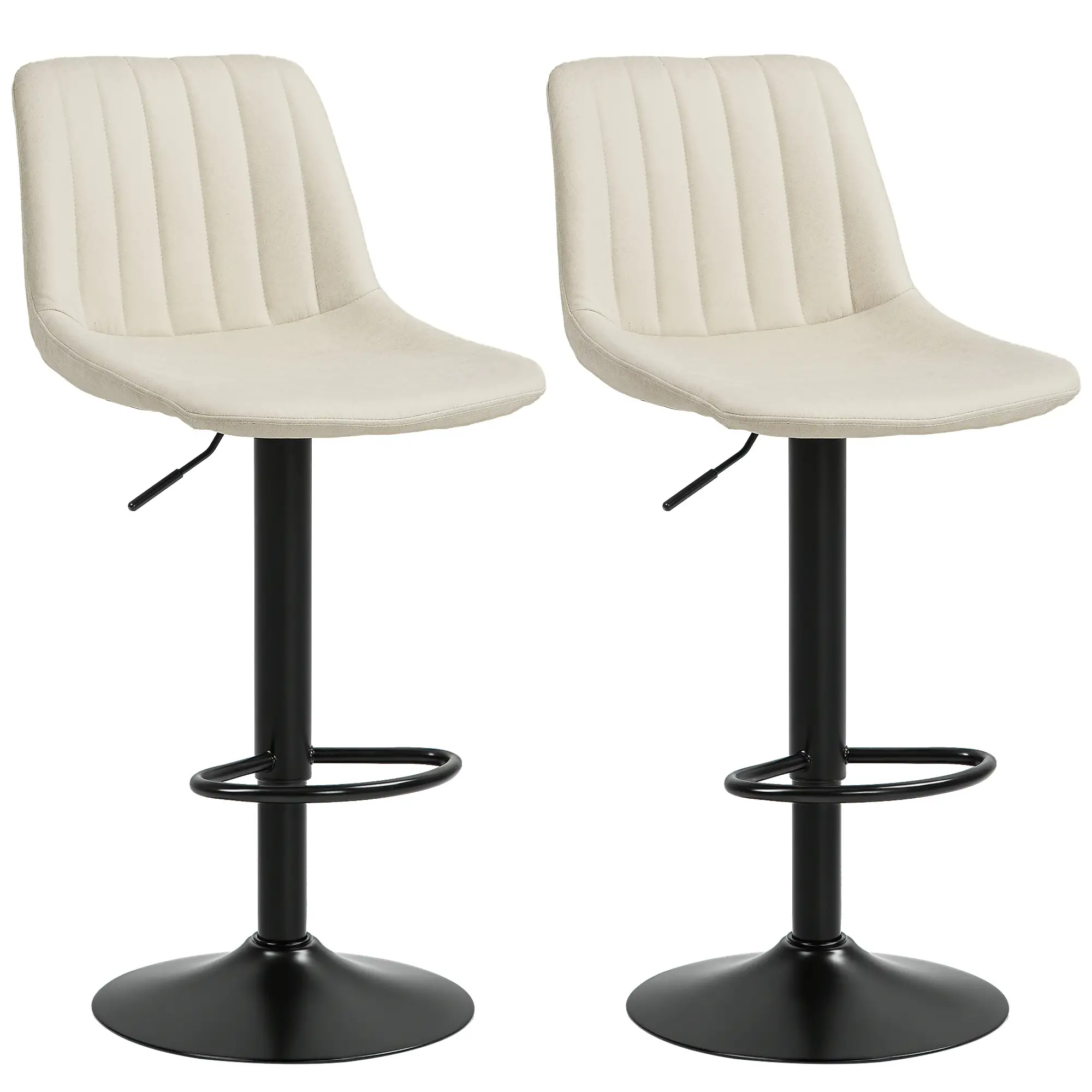 Counter Height Bar Stools Set of 2, Adjustable Height Bar Chairs with Swivel Seat, Leathaire Upholstery - Image 11