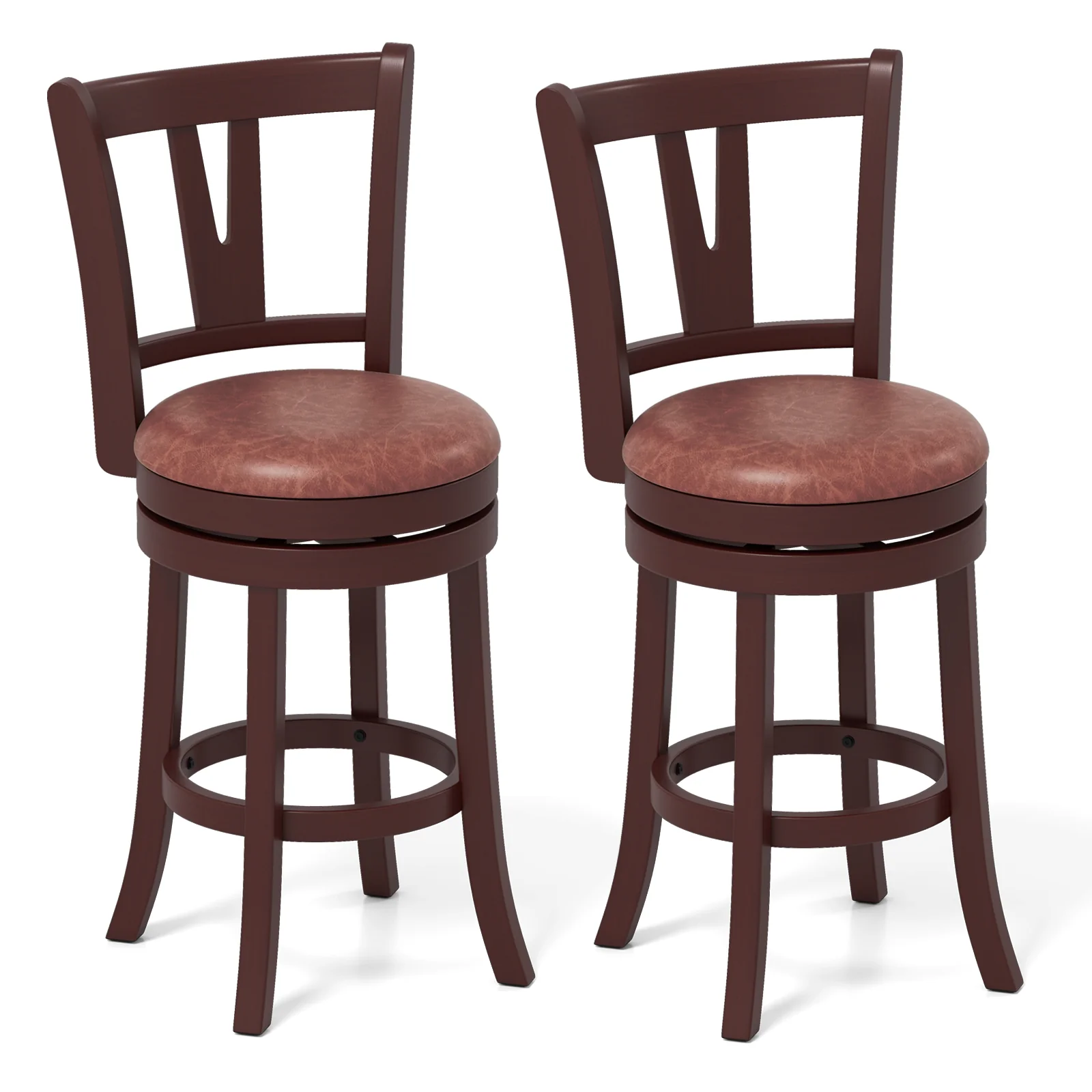 Counter Height Swivel Barstools, Set of 2, 26 Inches - Image 3