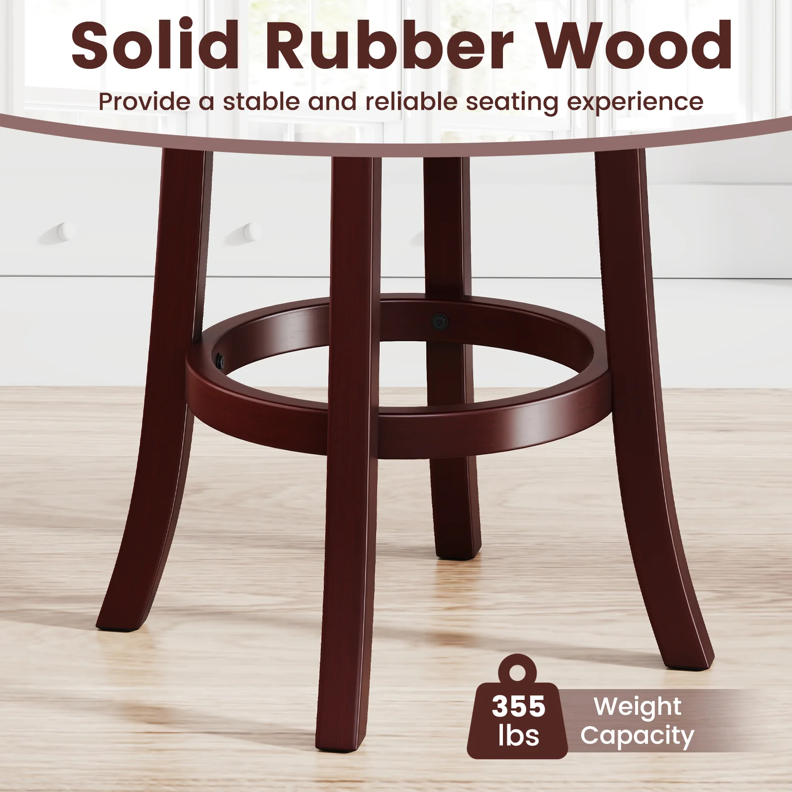Counter Height Swivel Barstools, Set of 2, 26 Inches - Image 8
