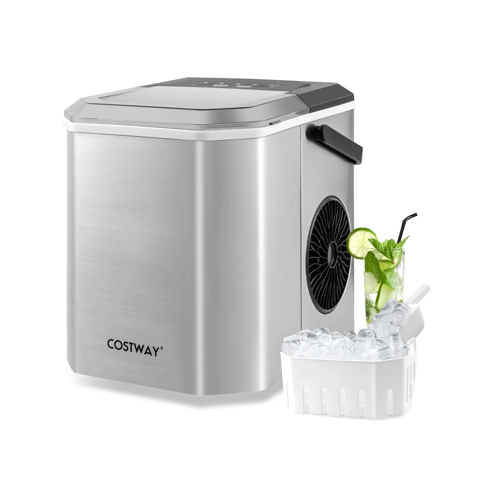 Countertop Ice Maker, Self-Cleaning, Silver - Image 4