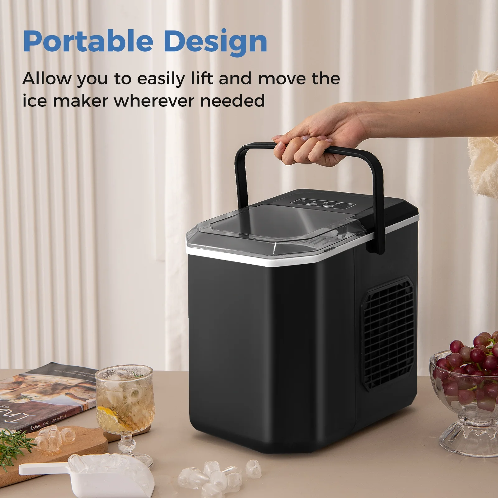 Countertop Ice Maker With Self-Cleaning, Black - Image 6