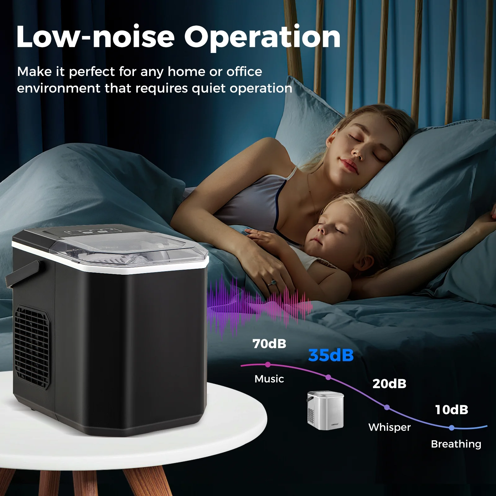 Countertop Ice Maker With Self-Cleaning, Black - Image 8