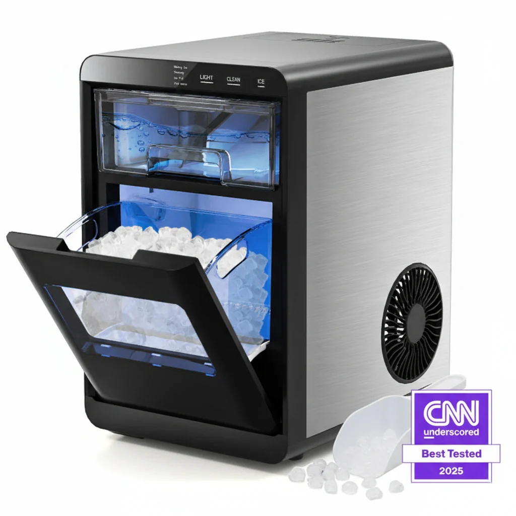 Countertop Nugget Ice Maker, Soft Chewable Pellet, Black