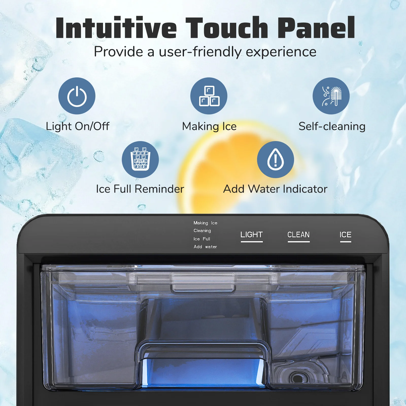 Countertop Nugget Ice Maker, Soft Chewable Pellet, Black - Image 9
