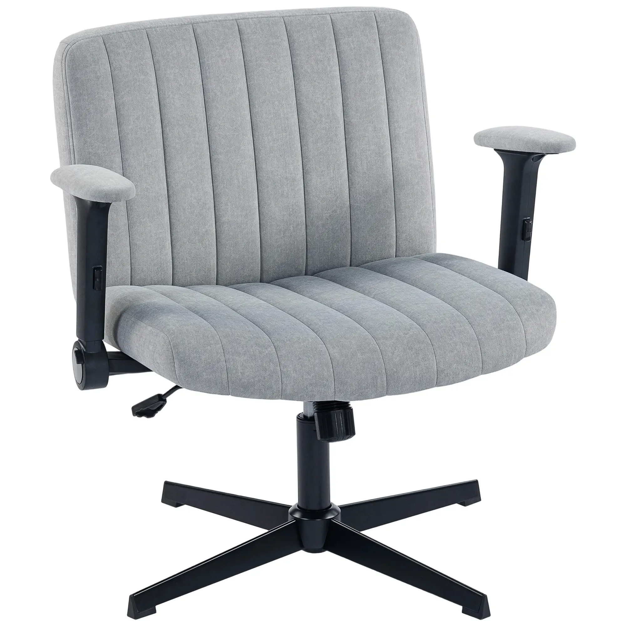 Criss Cross Chair, Flip-up Armrests, Adjustable Height, Tilting, No Wheels, Grey - Image 11