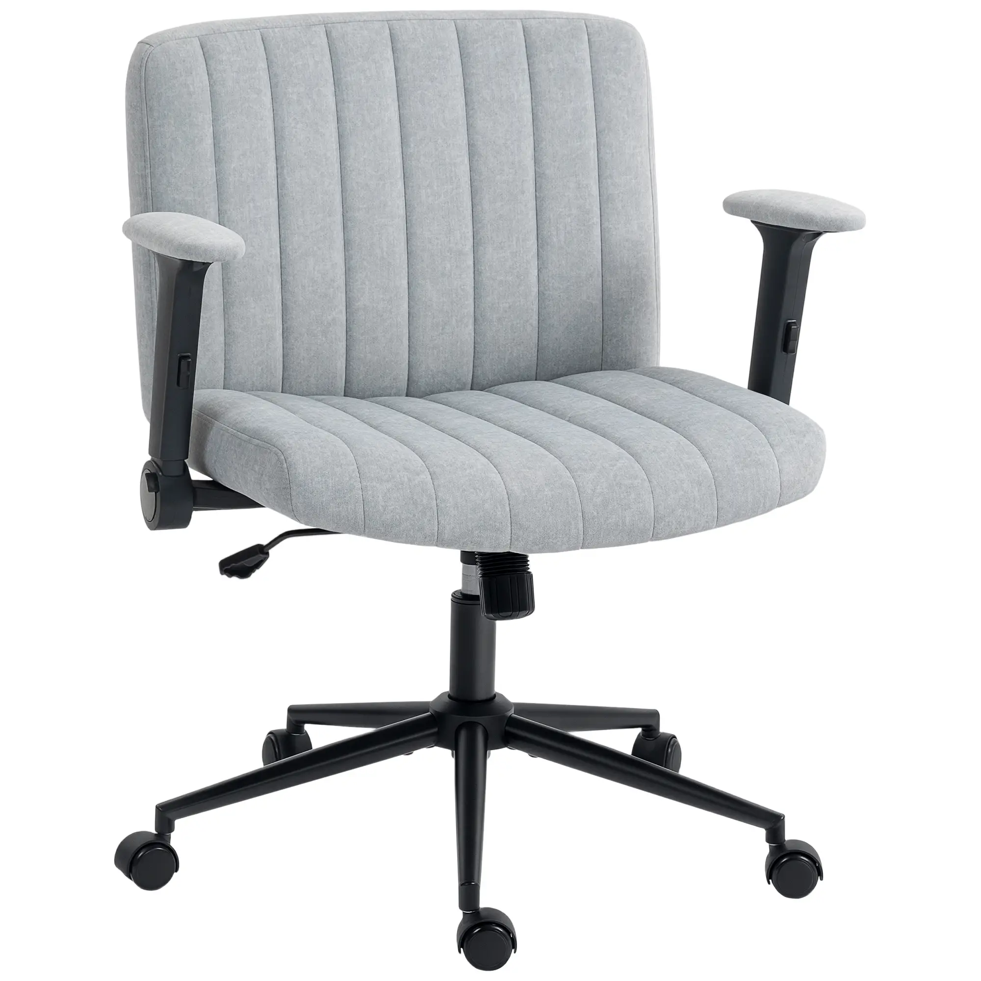 Criss Cross Chair with Flip-Up Armrests, Wheels, Adjustable Height, Tilting, Grey - Image 11