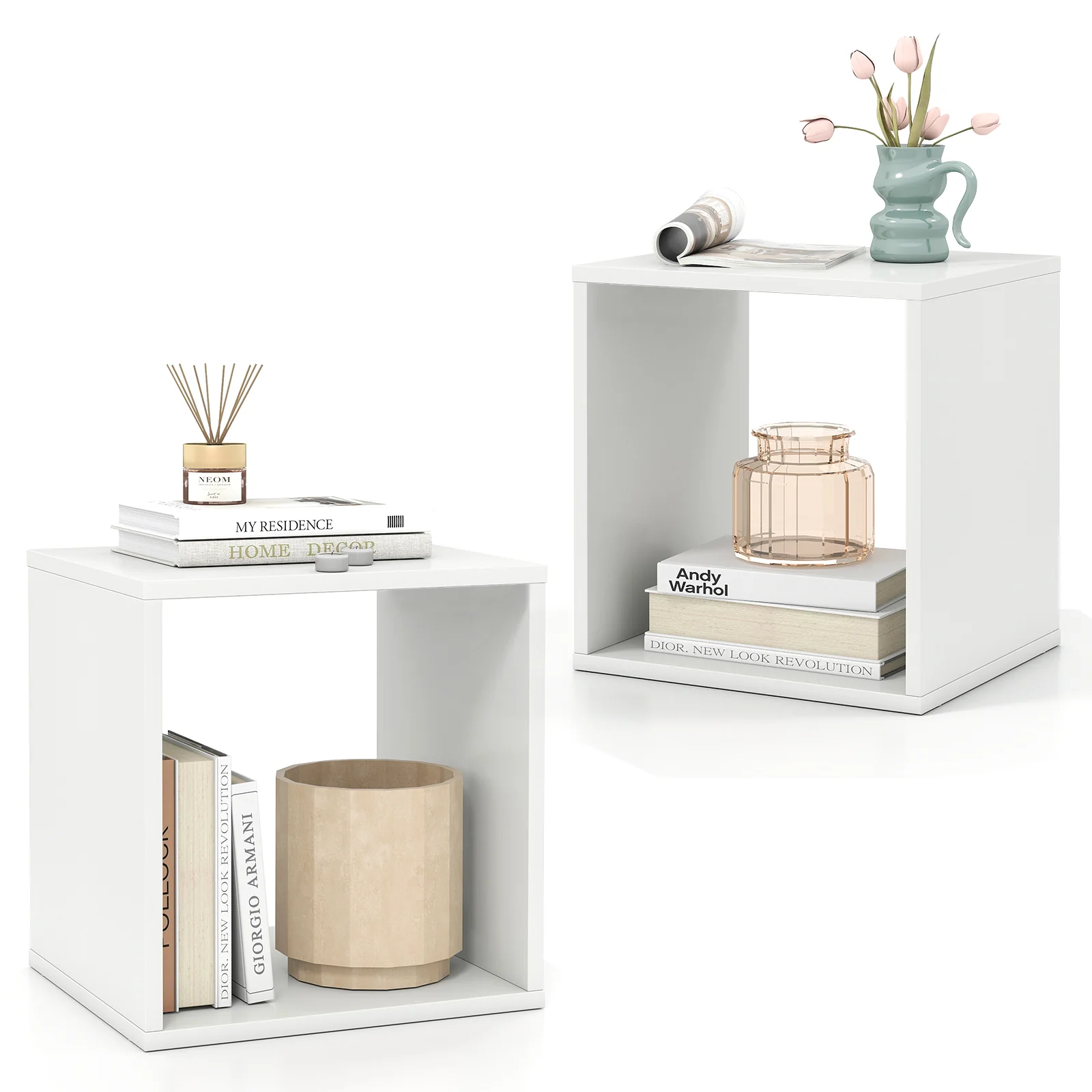 Cube Storage Organizer, Set of 2, White - Image 4