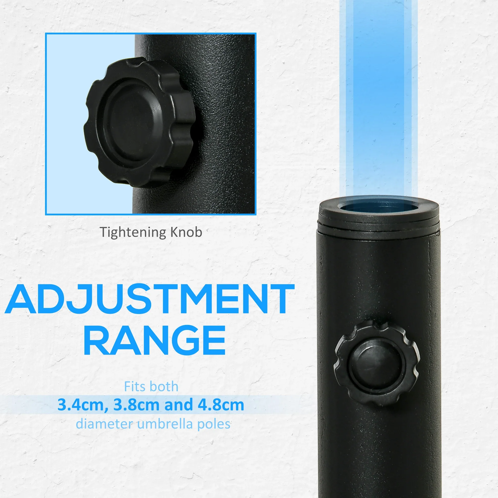 Deck Mount Umbrella Holder, Outdoor Base Stand, Black - Image 5