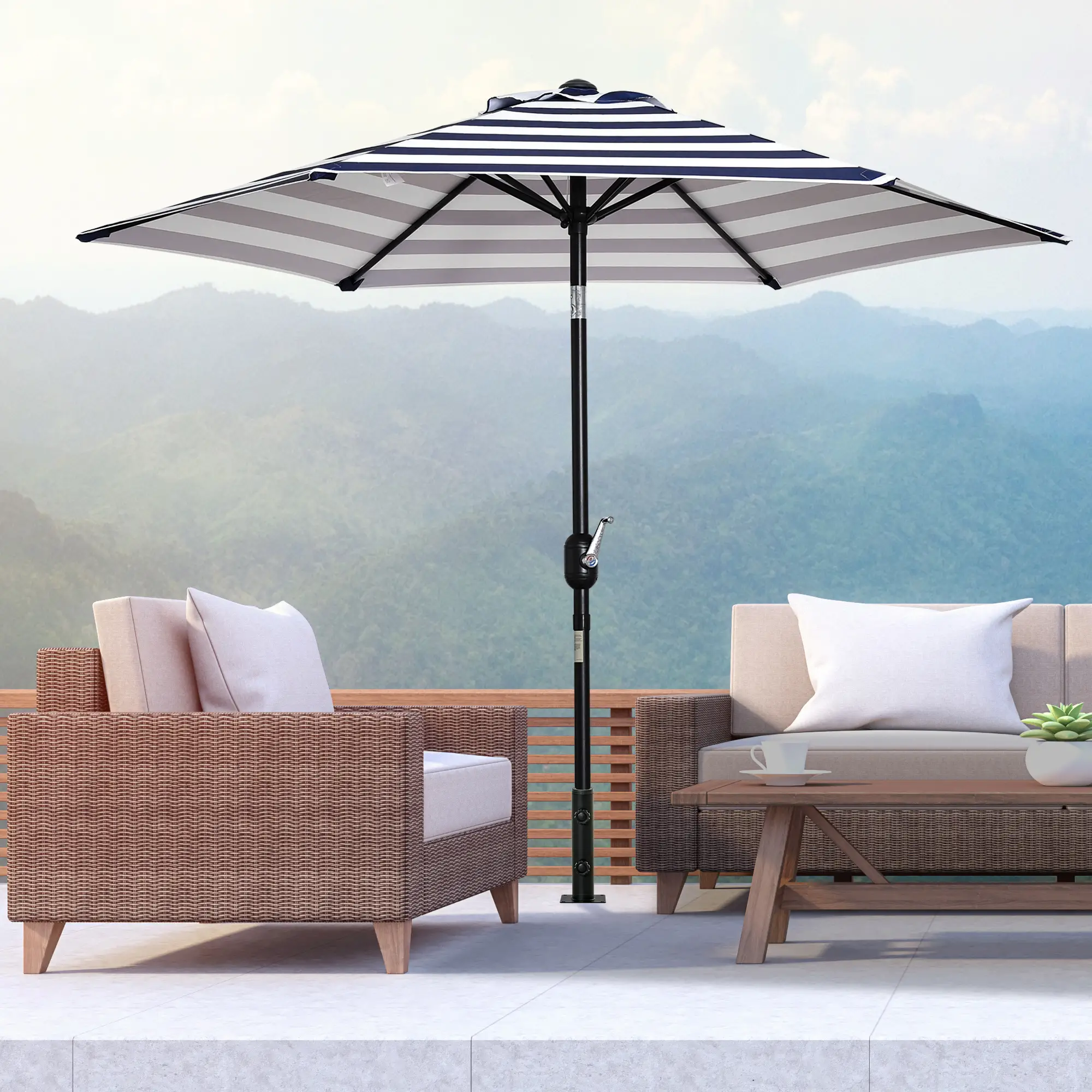 Deck Mount Umbrella Holder, Outdoor Base Stand, Black - Image 8