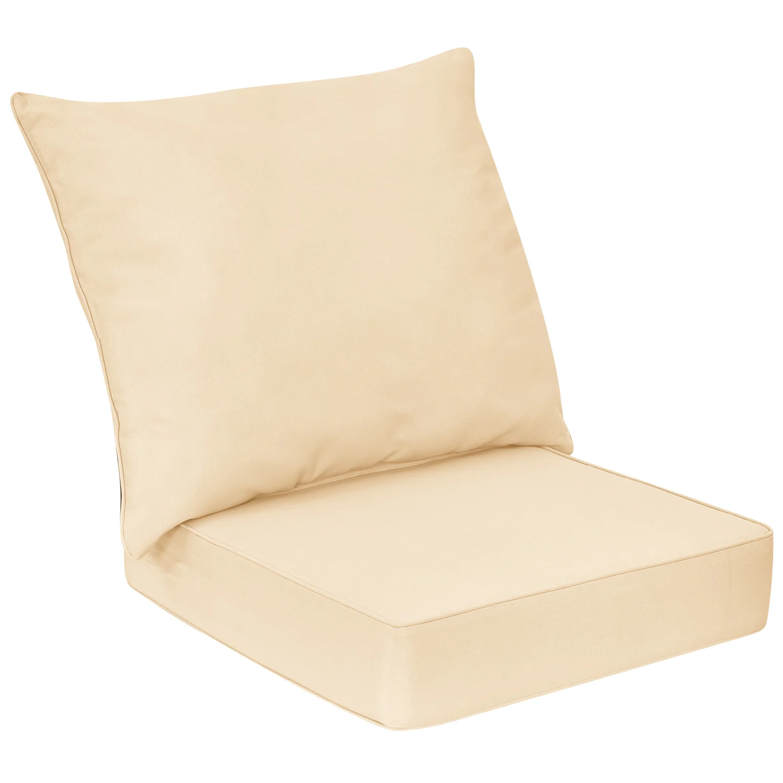 Deep Seat Chair Cushion Pads Set With Rope Belts, Beige - Image 4