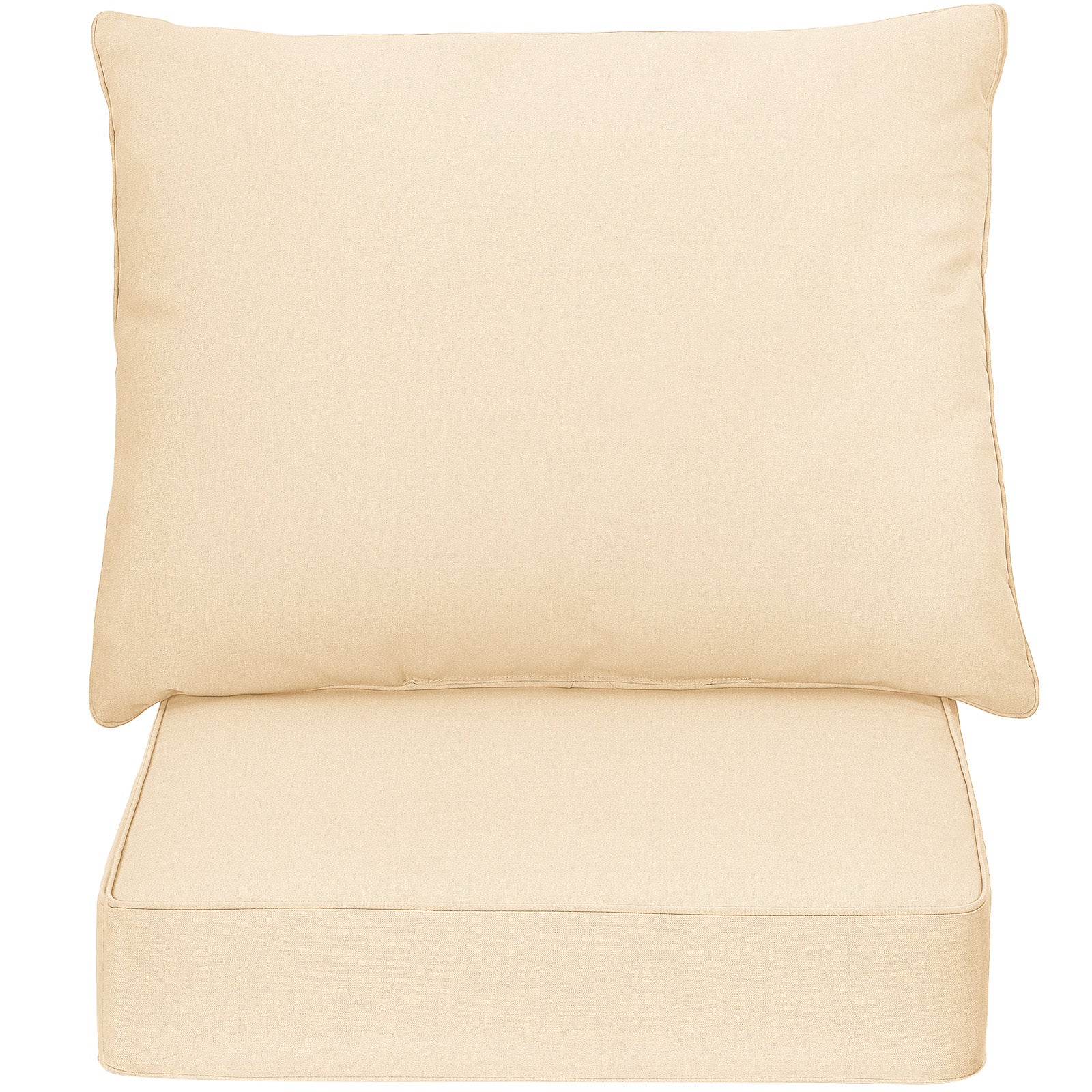 Deep Seat Chair Cushion Pads Set With Rope Belts, Beige - Image 5