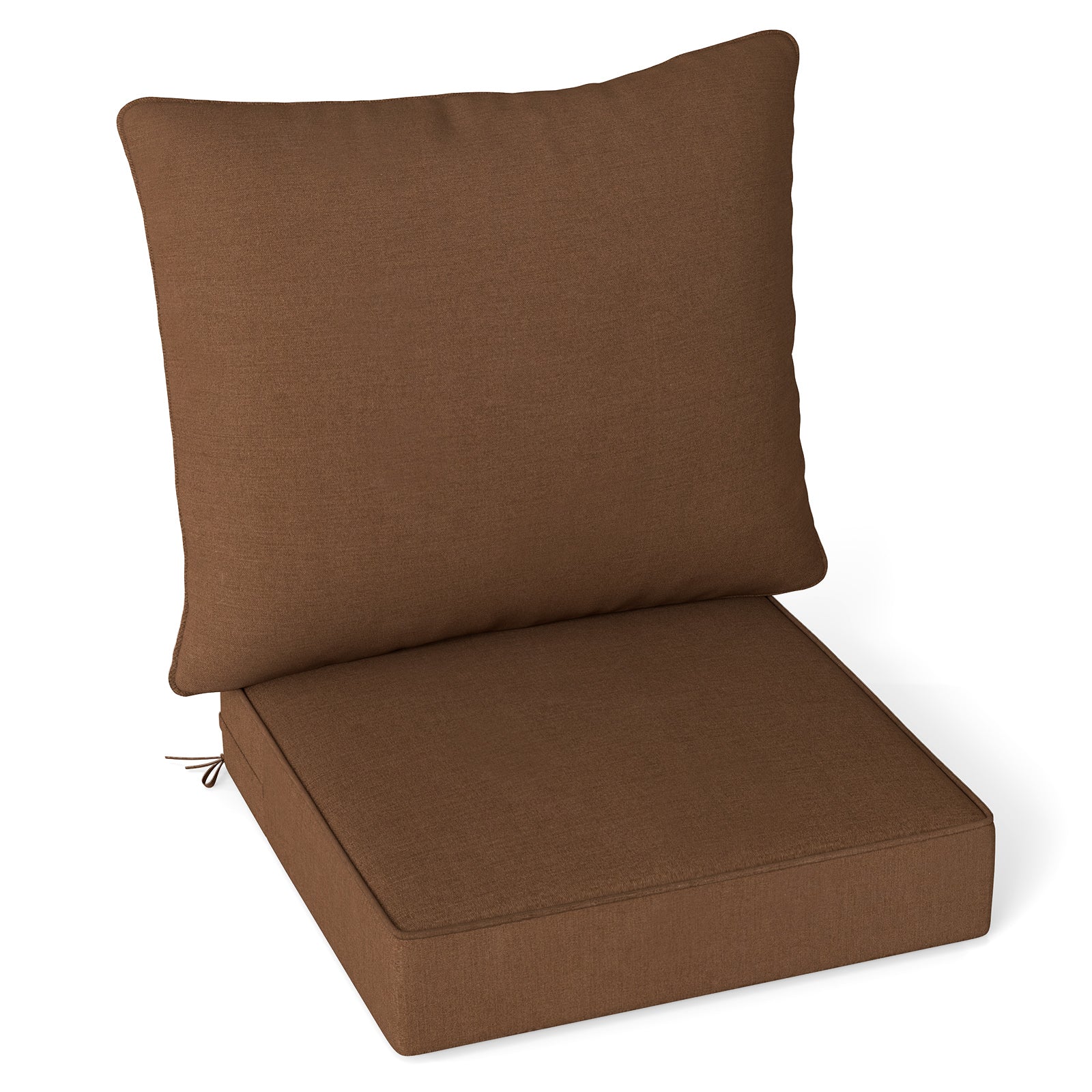 Deep Seat Chair Cushion Pads Set With Rope Belts, Brown