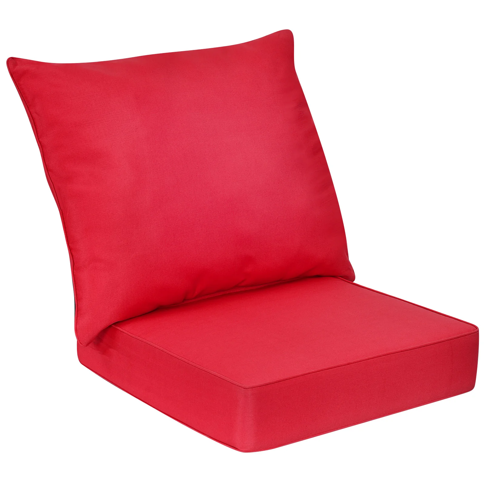 Deep Seat Chair Cushion Pads Set With Rope Belts, Indoor Outdoor, Red - Image 4