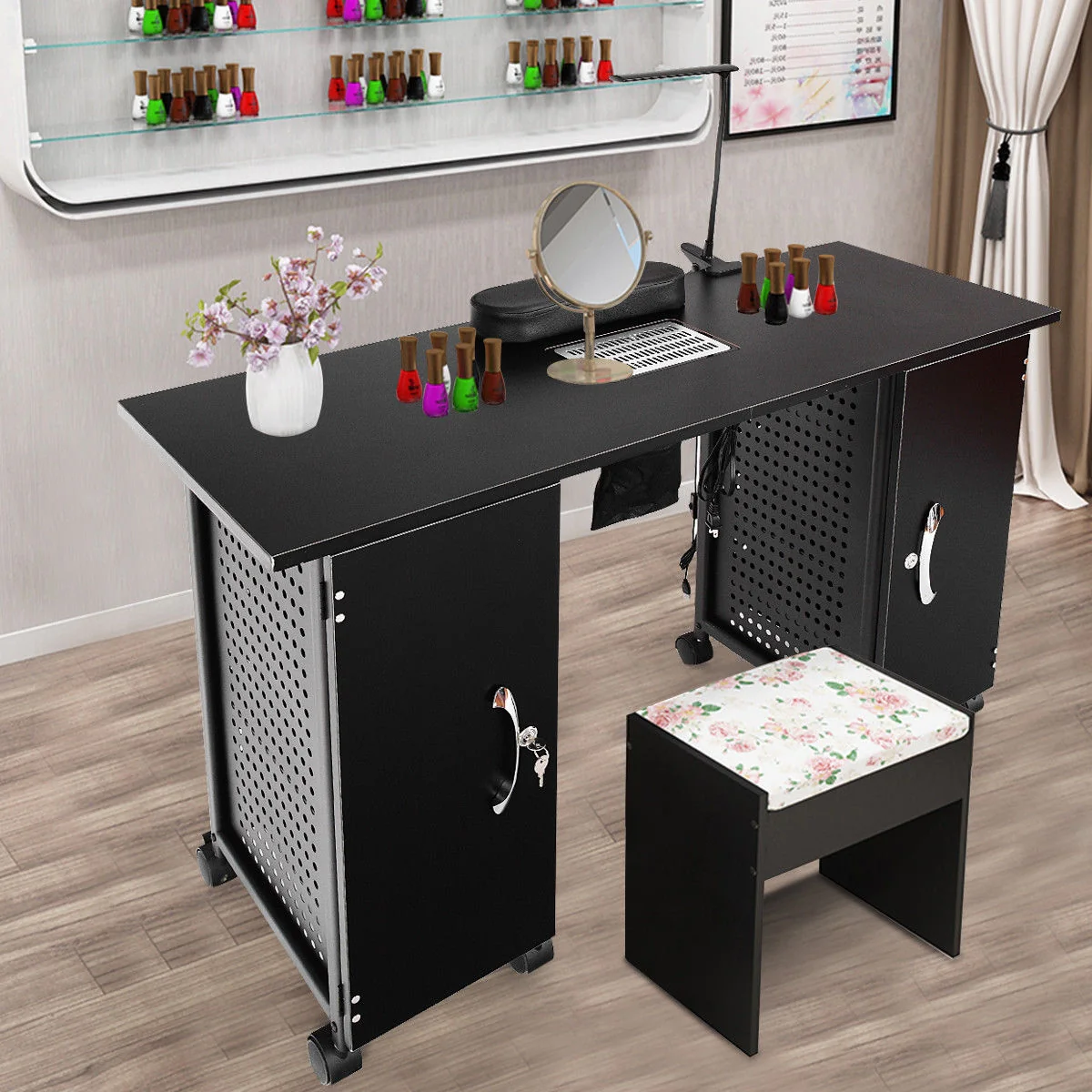 Deluxe Salon Steel Frame Manicure Table - Image 3