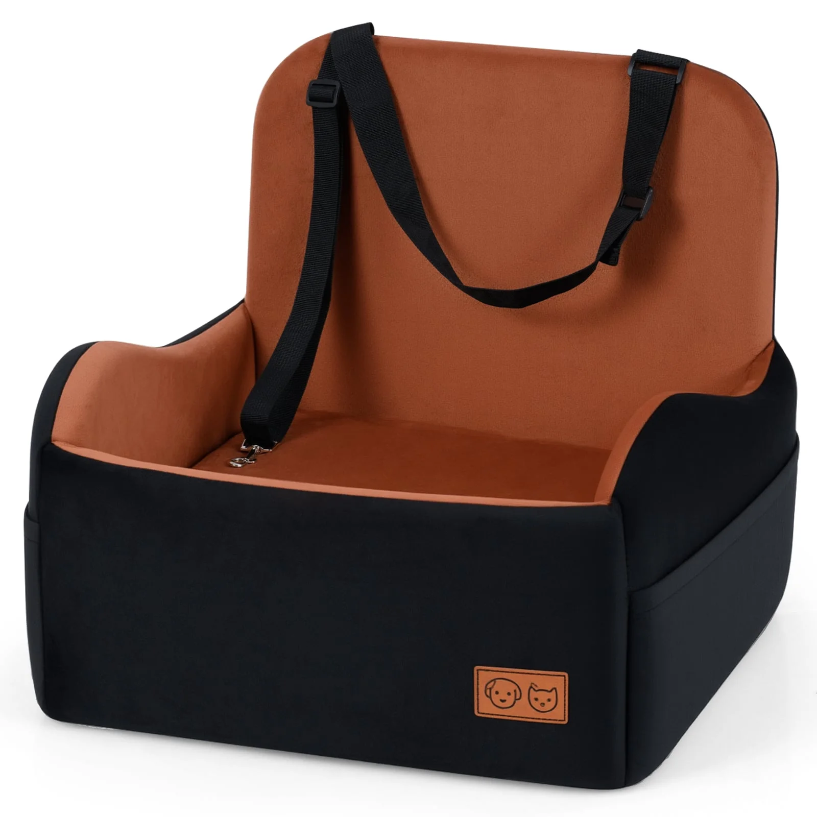 Detachable Dog Booster Car Seat, Red, Black