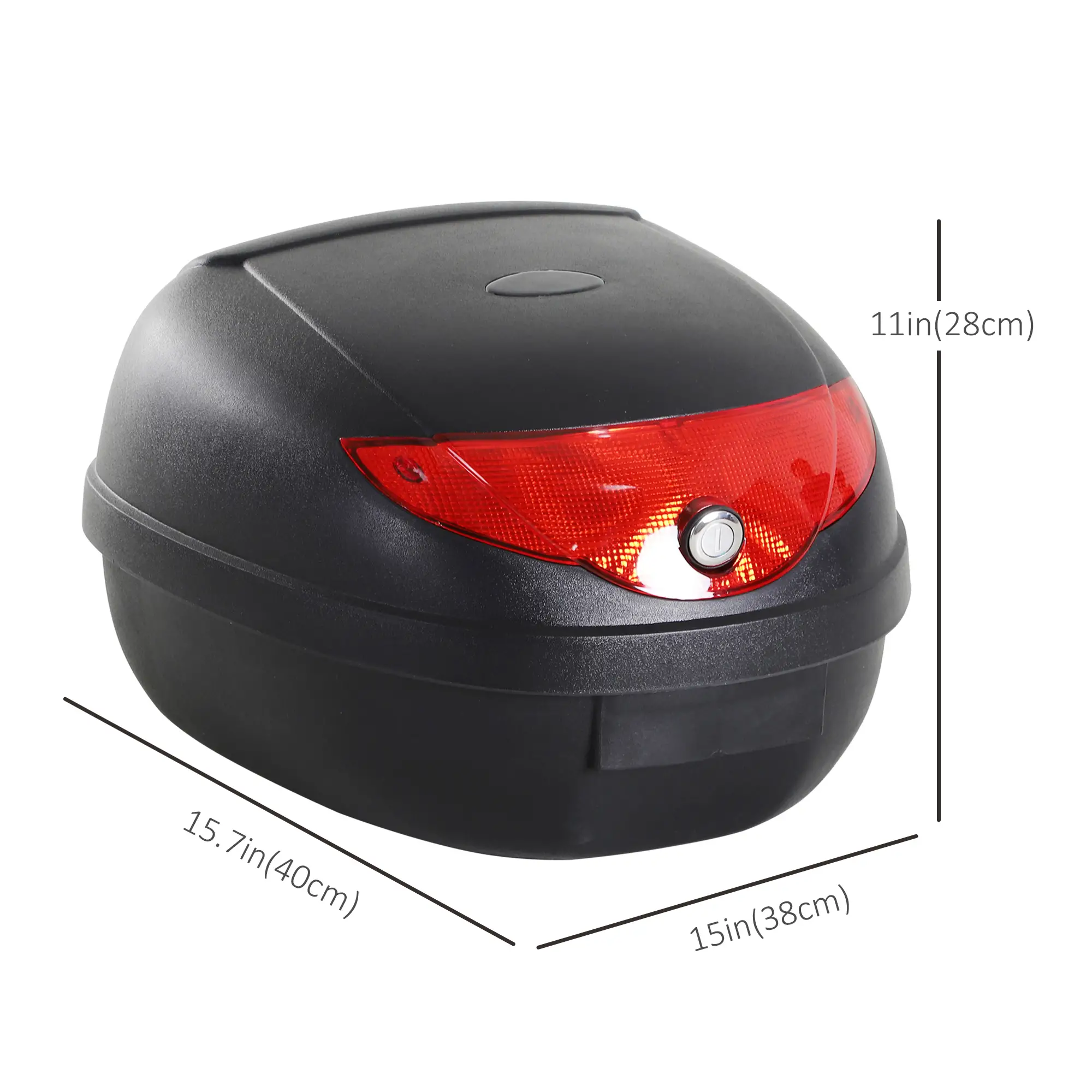 Detachable Scooter Motorcycle Trunk, 24L, Lockable, Black - Image 3