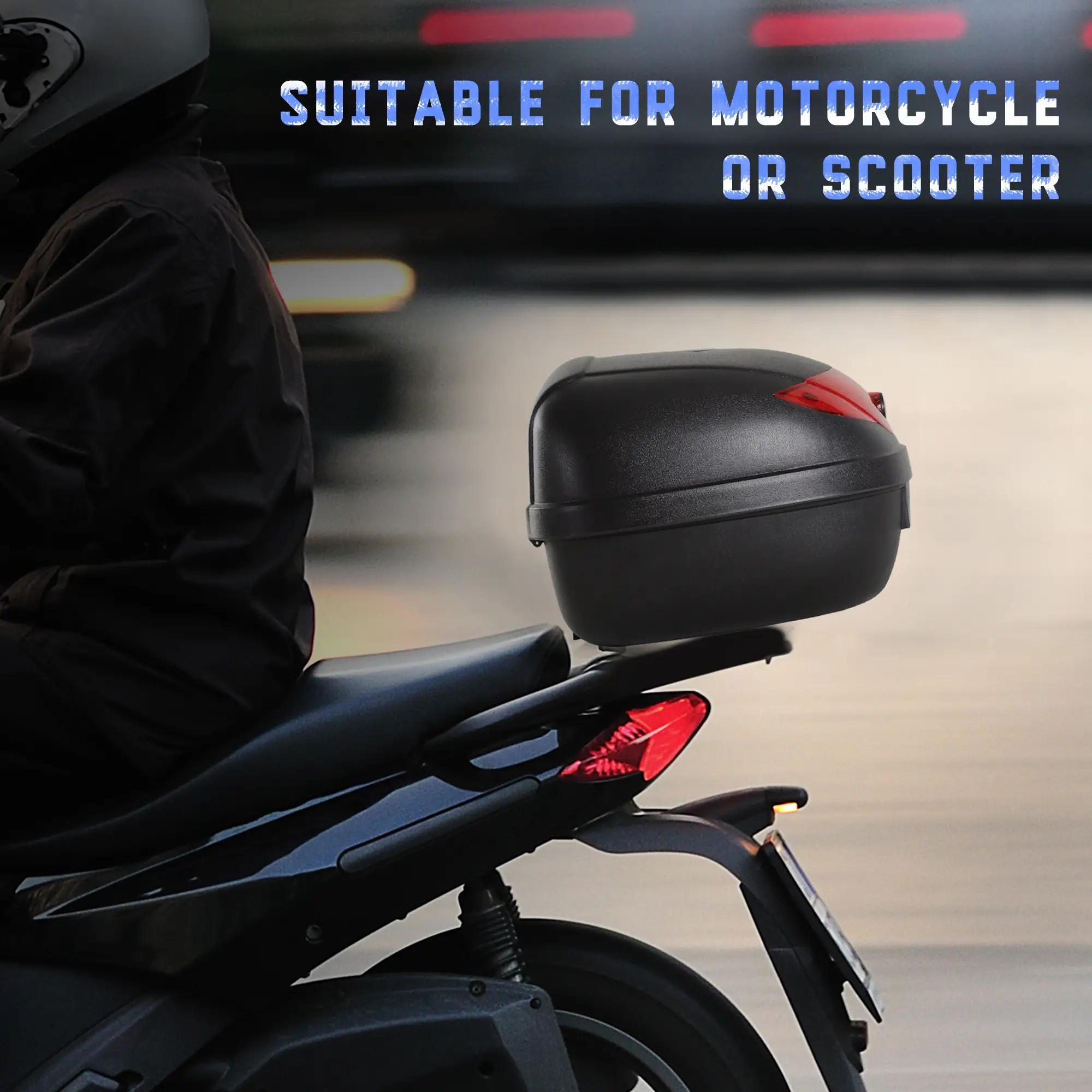 Detachable Scooter Motorcycle Trunk, 24L, Lockable, Black - Image 5