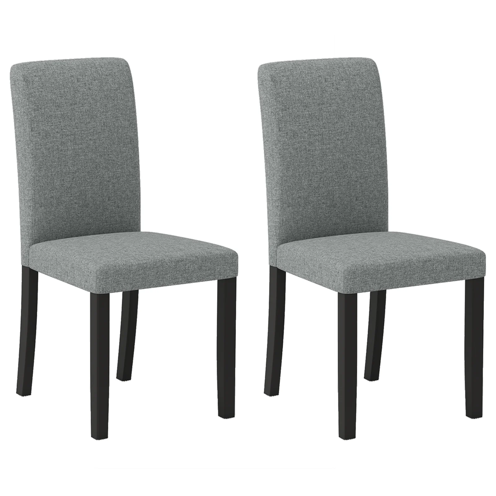 Dining Chair Set, 2 Mid-Century Modern Chairs, Gray - Image 4