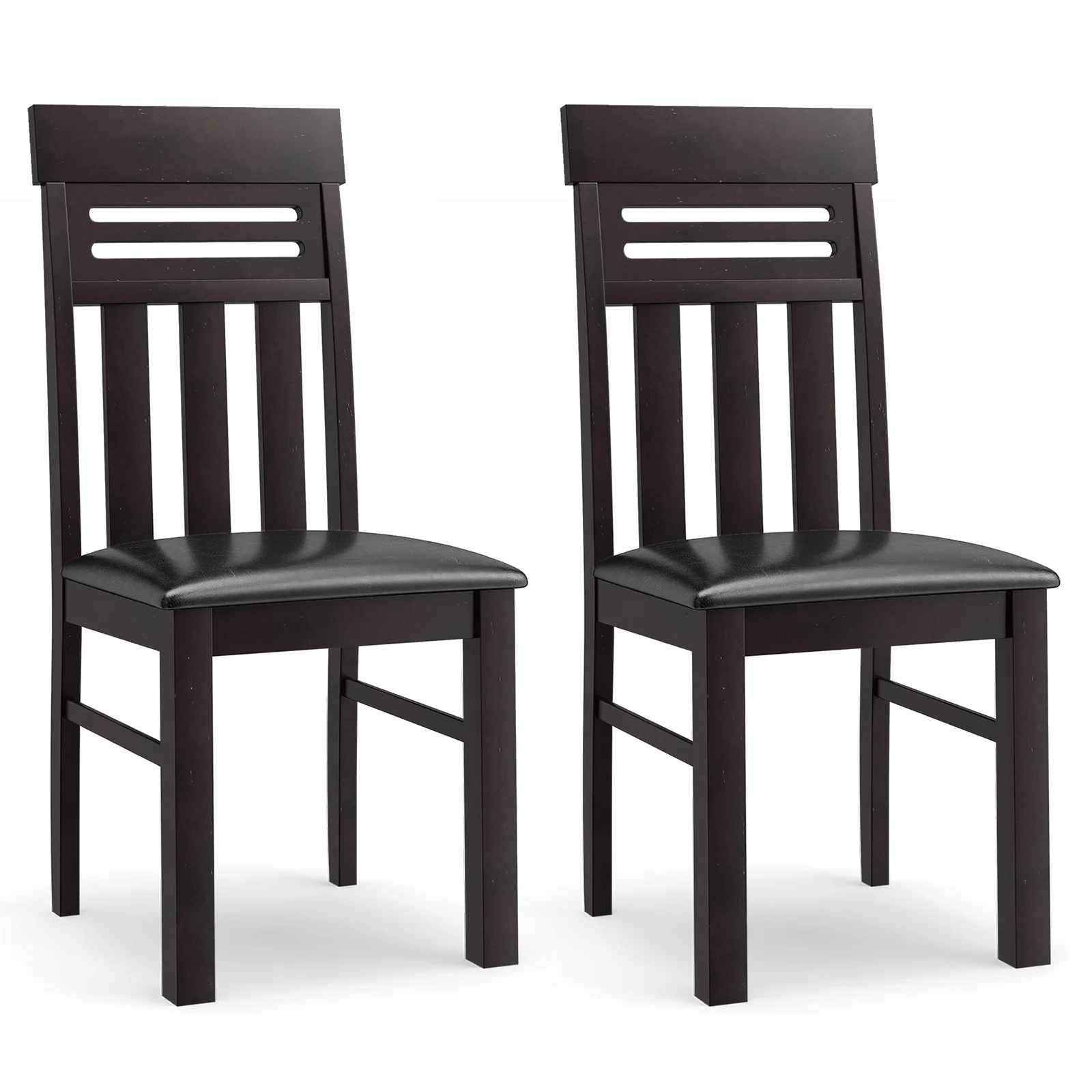 Dining Chairs High Back Dining Room Chairs Set of 2, Brown - Image 4