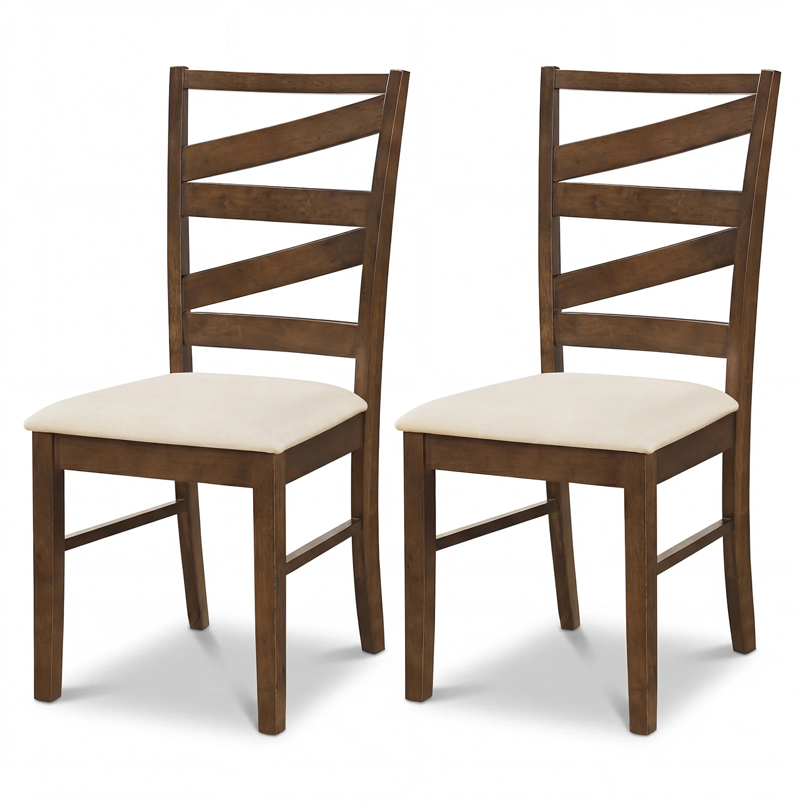 Dining Chairs Set Of 2, Rubber Wood Frames, Brown