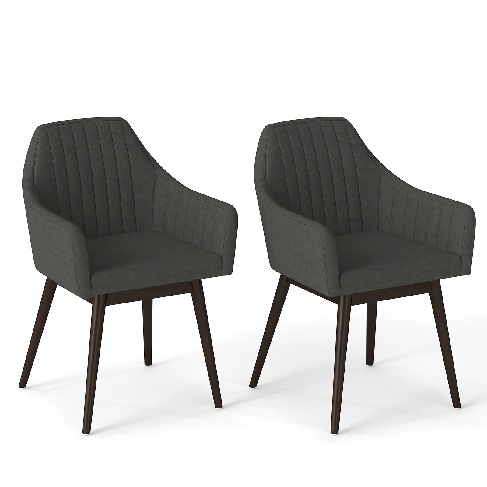 Dining Chairs Set of 2 Upholstered Accent Chairs with Comfy Padded Backrest and Seat, Black - Image 4